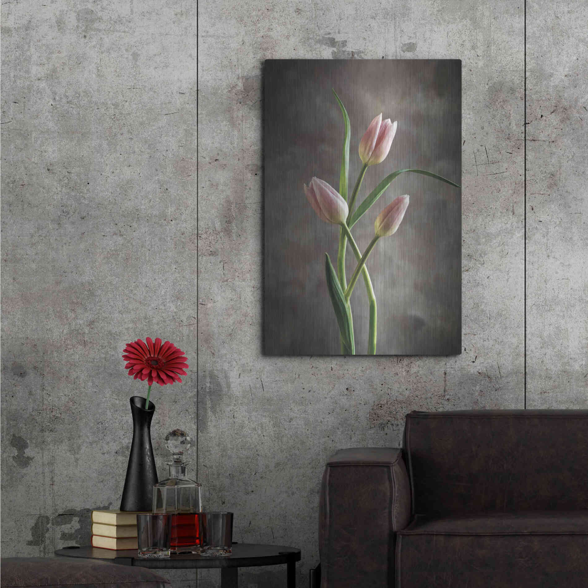 Luxe Metal Art 'Spring Tulips VII' by Debra Van Swearingen, Metal Wall Art,24x36