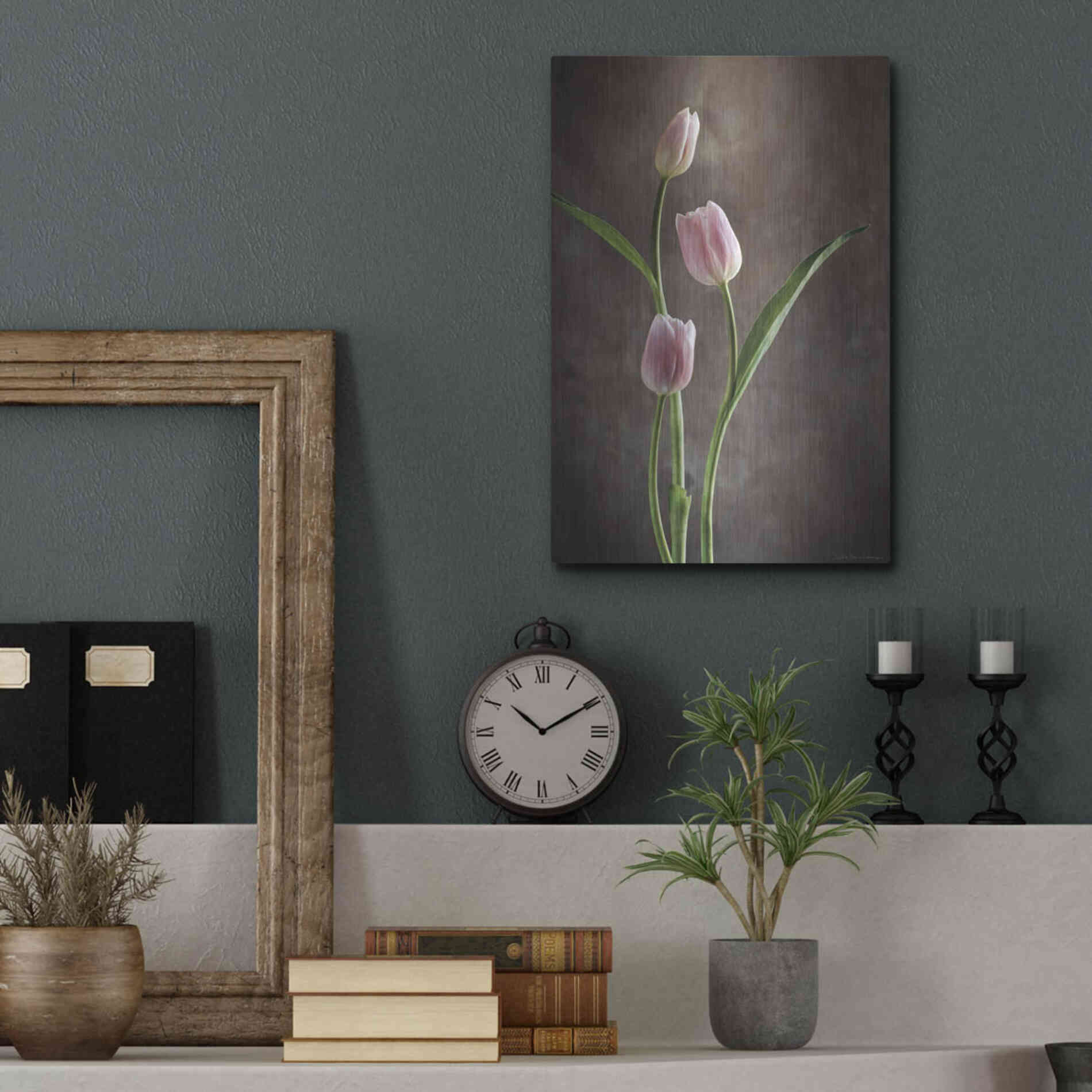 Luxe Metal Art 'Spring Tulips VIII' by Debra Van Swearingen, Metal Wall Art,12x16