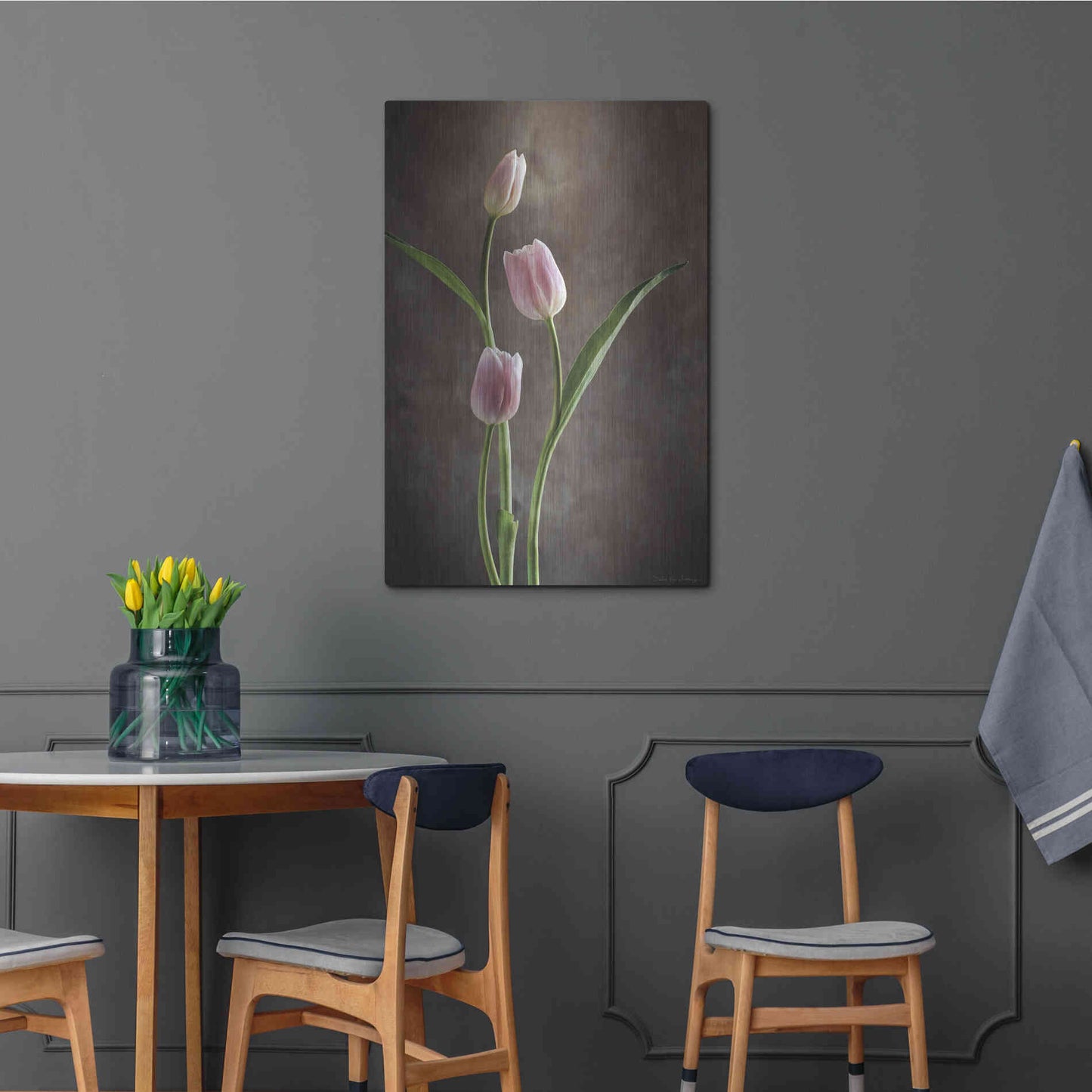 Luxe Metal Art 'Spring Tulips VIII' by Debra Van Swearingen, Metal Wall Art,24x36