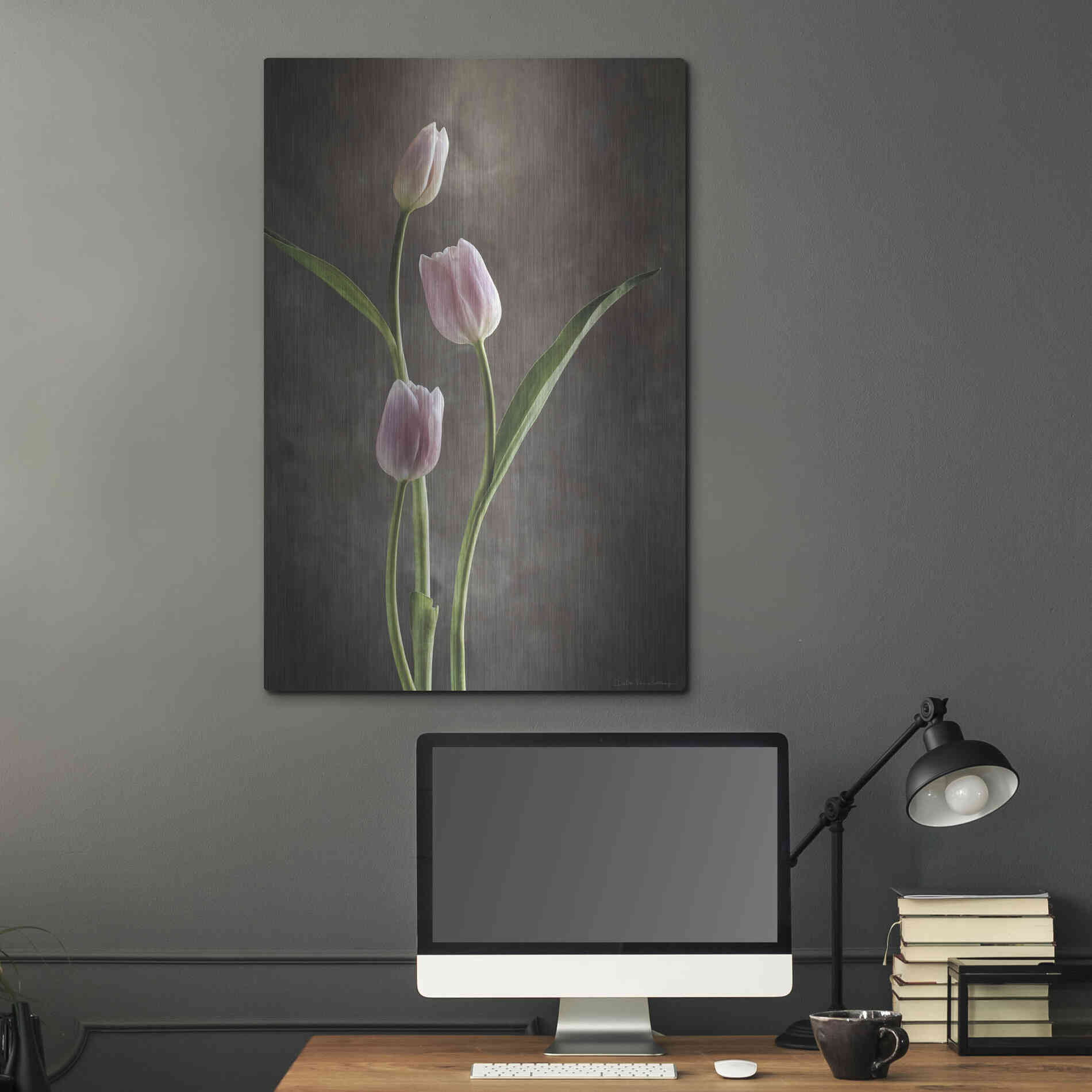 Luxe Metal Art 'Spring Tulips VIII' by Debra Van Swearingen, Metal Wall Art,24x36