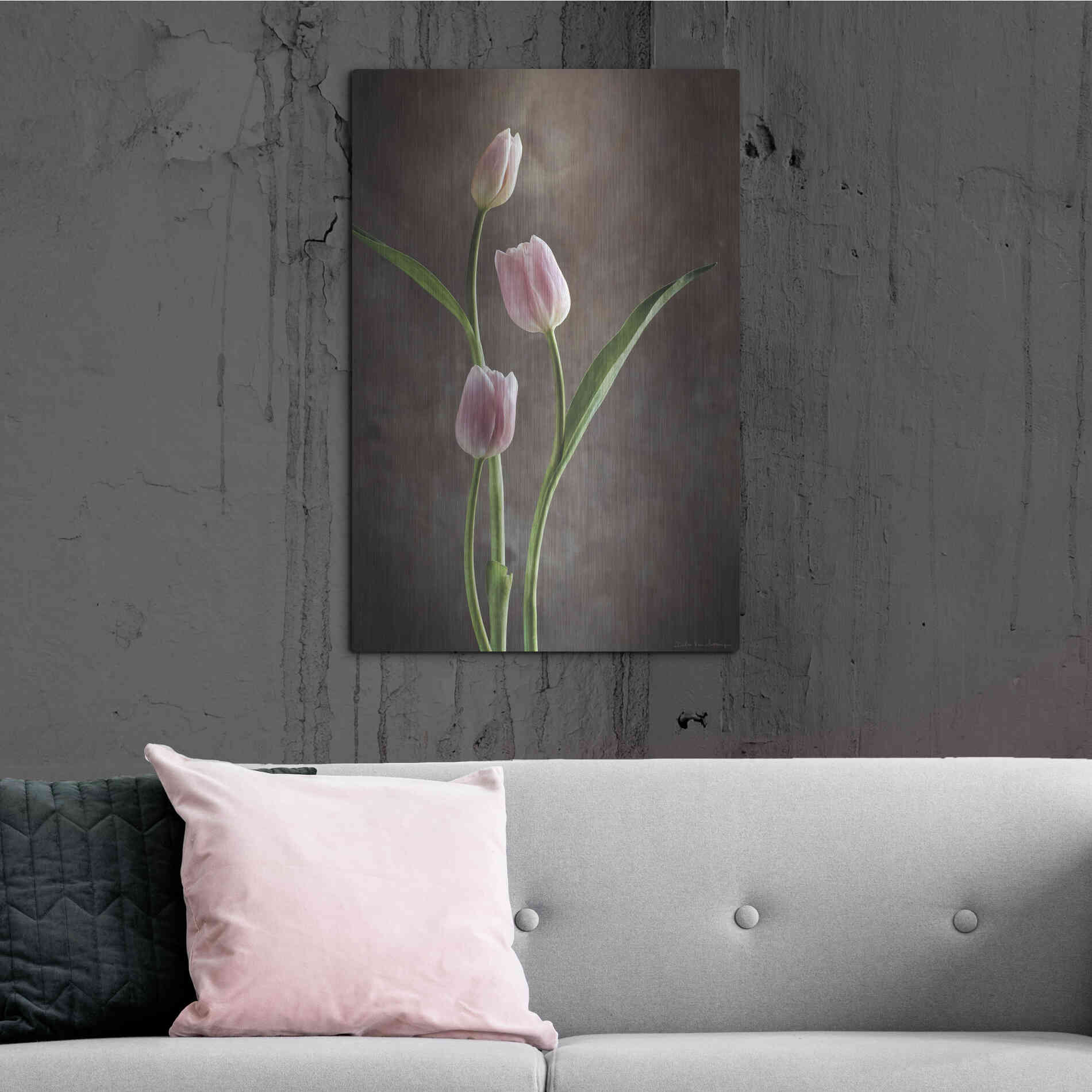 Luxe Metal Art 'Spring Tulips VIII' by Debra Van Swearingen, Metal Wall Art,24x36