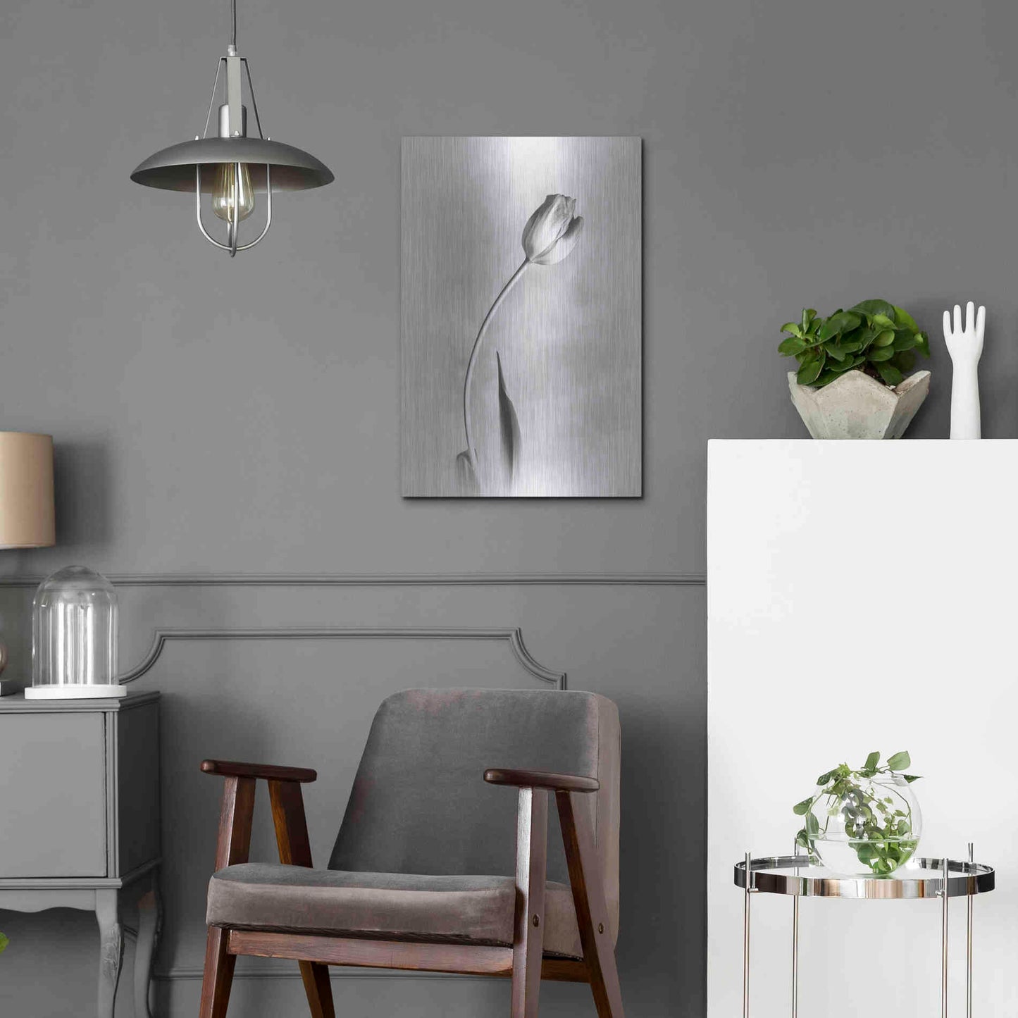 Luxe Metal Art 'Soft Tulips I' by Debra Van Swearingen, Metal Wall Art,16x24