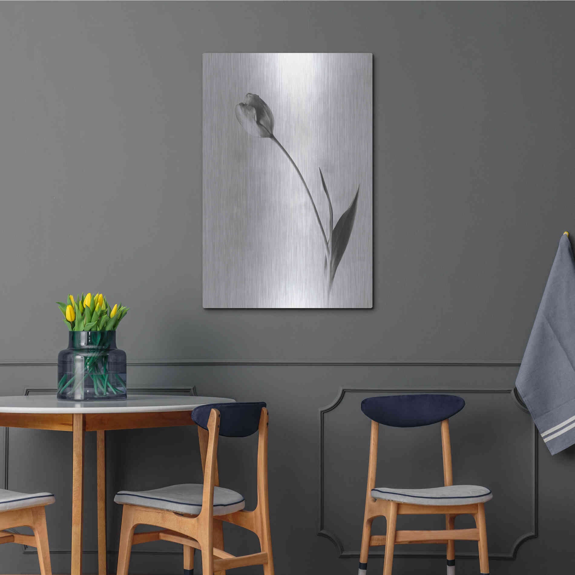 Luxe Metal Art 'Soft Tulips II' by Debra Van Swearingen, Metal Wall Art,24x36