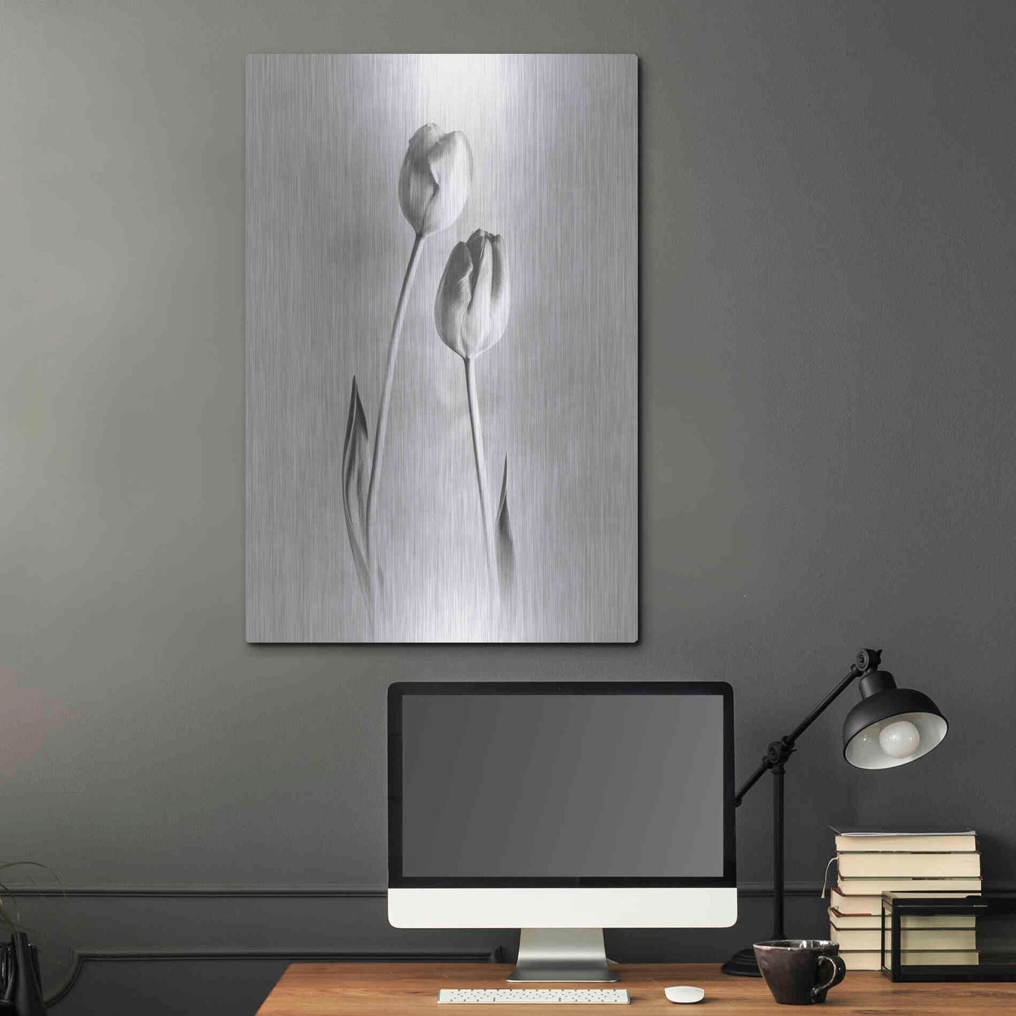 Luxe Metal Art 'Soft Tulips III' by Debra Van Swearingen, Metal Wall Art,24x36