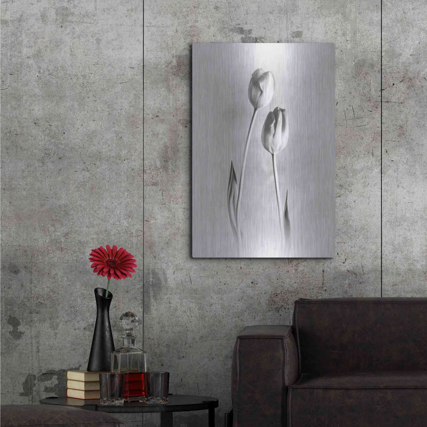 Luxe Metal Art 'Soft Tulips III' by Debra Van Swearingen, Metal Wall Art,24x36