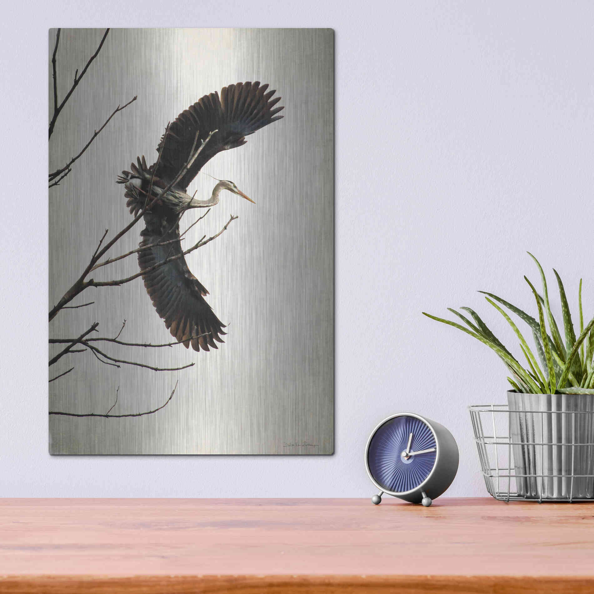 Luxe Metal Art 'Grace' by Debra Van Swearingen, Metal Wall Art,12x16