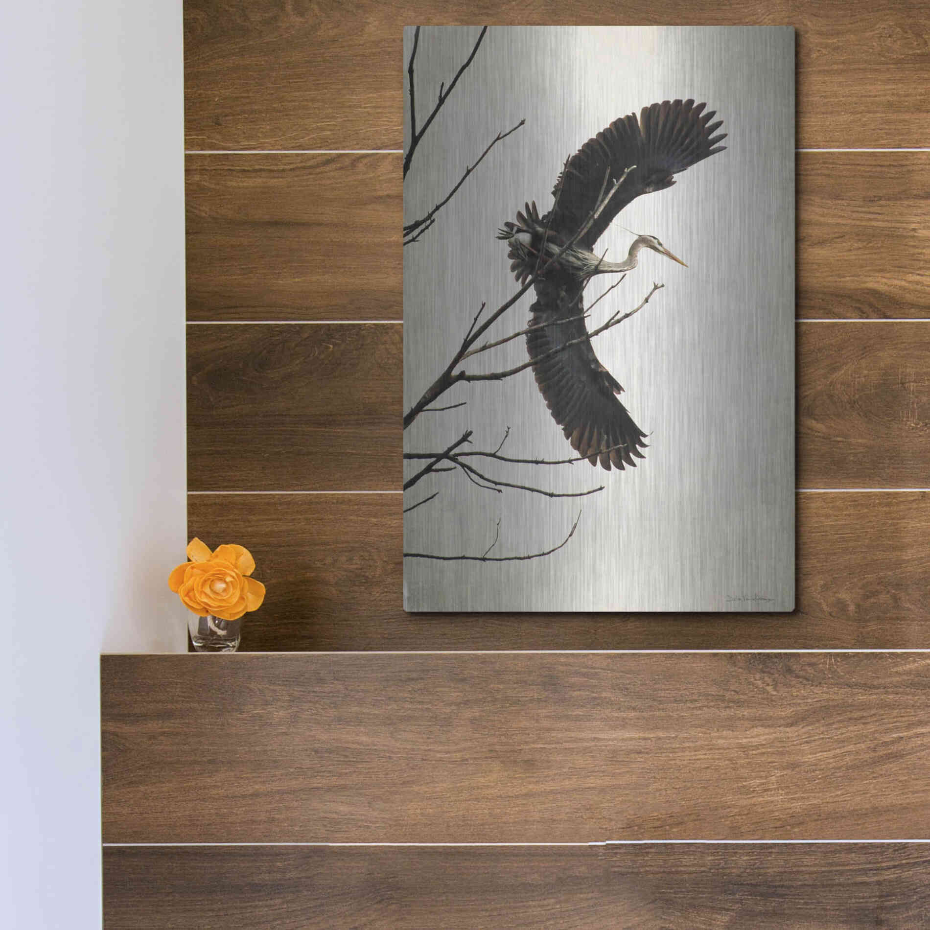 Luxe Metal Art 'Grace' by Debra Van Swearingen, Metal Wall Art,12x16