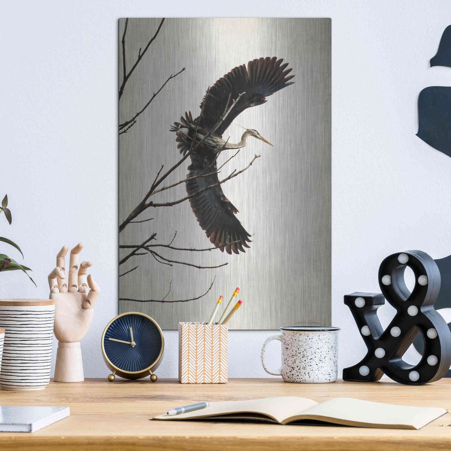 Luxe Metal Art 'Grace' by Debra Van Swearingen, Metal Wall Art,12x16