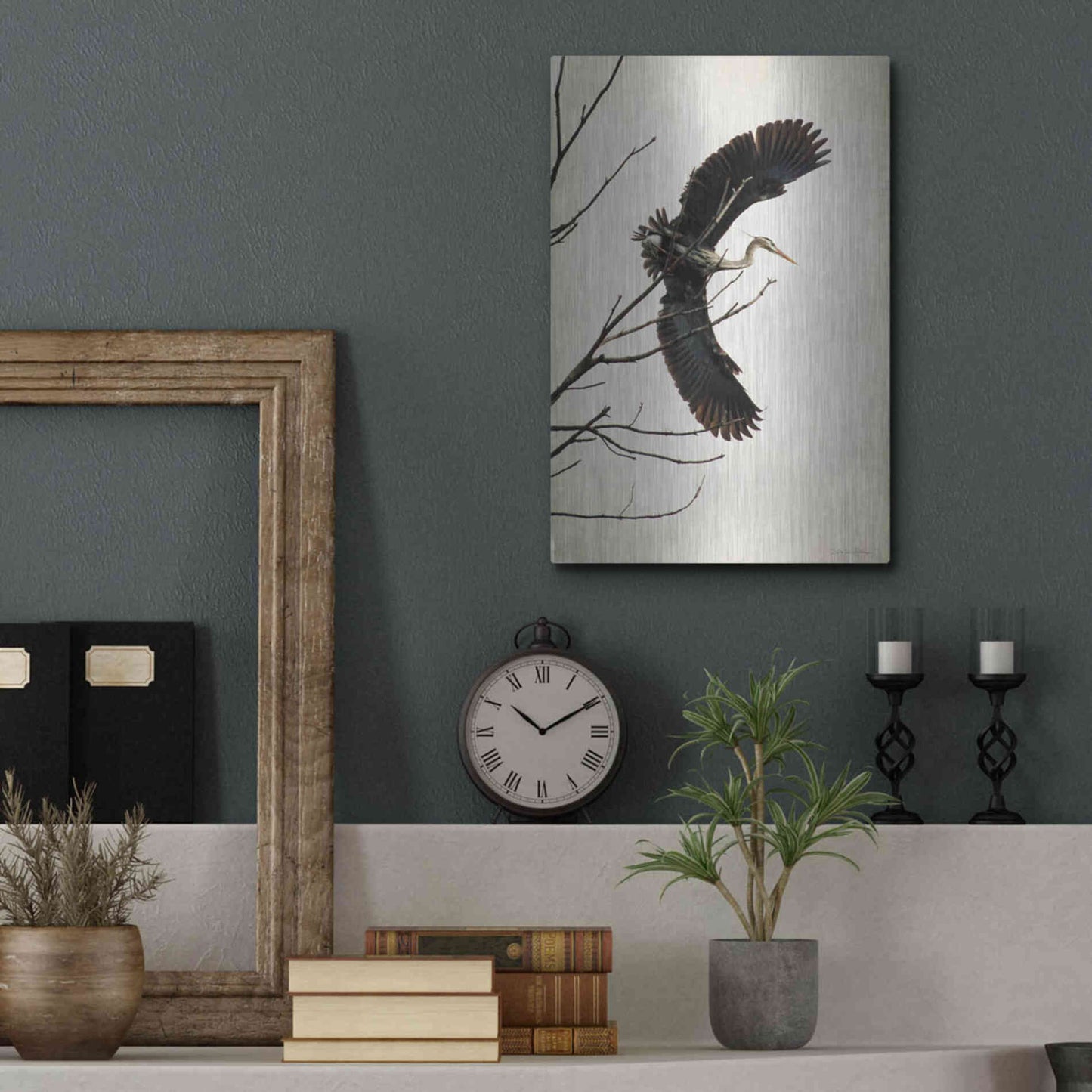 Luxe Metal Art 'Grace' by Debra Van Swearingen, Metal Wall Art,12x16