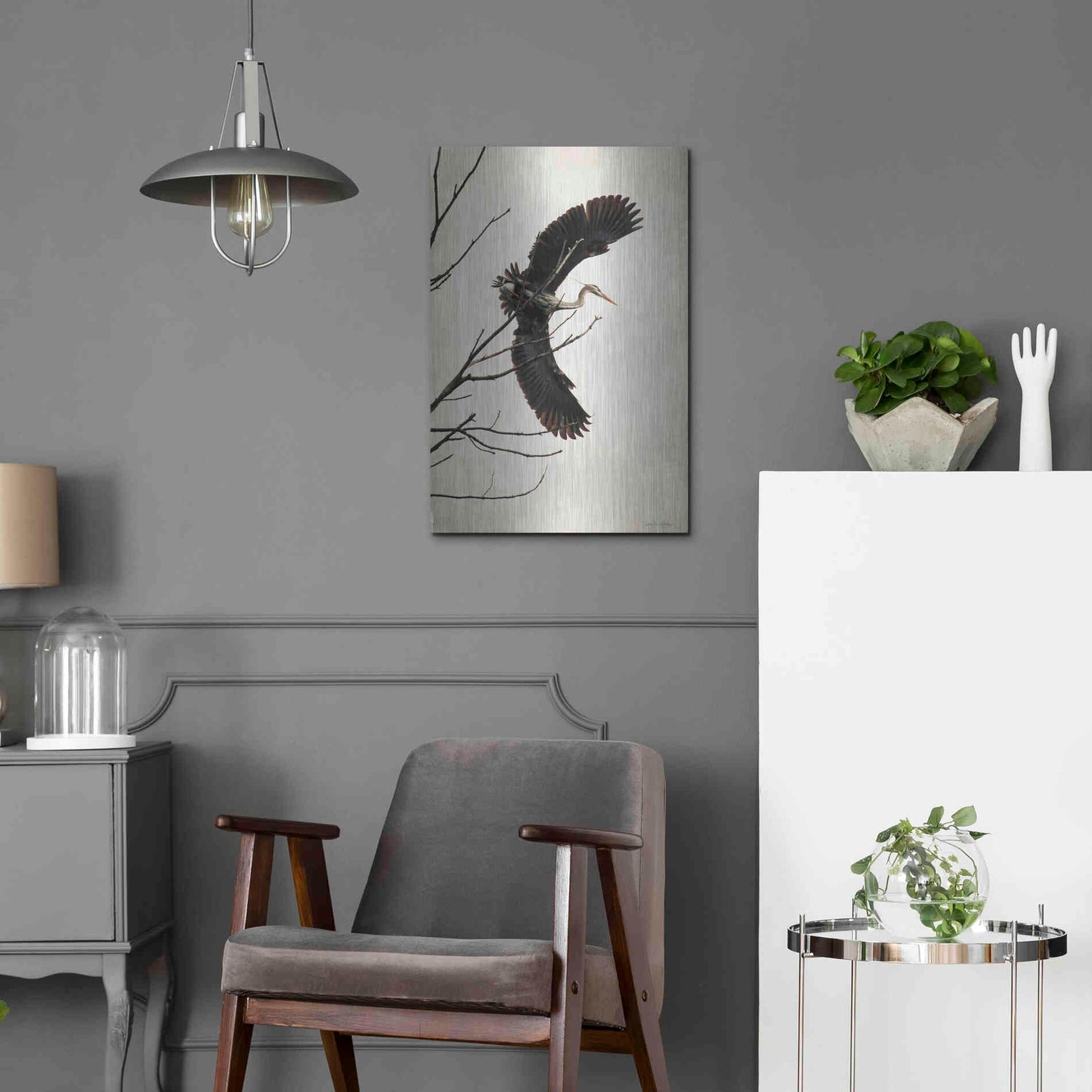 Luxe Metal Art 'Grace' by Debra Van Swearingen, Metal Wall Art,16x24