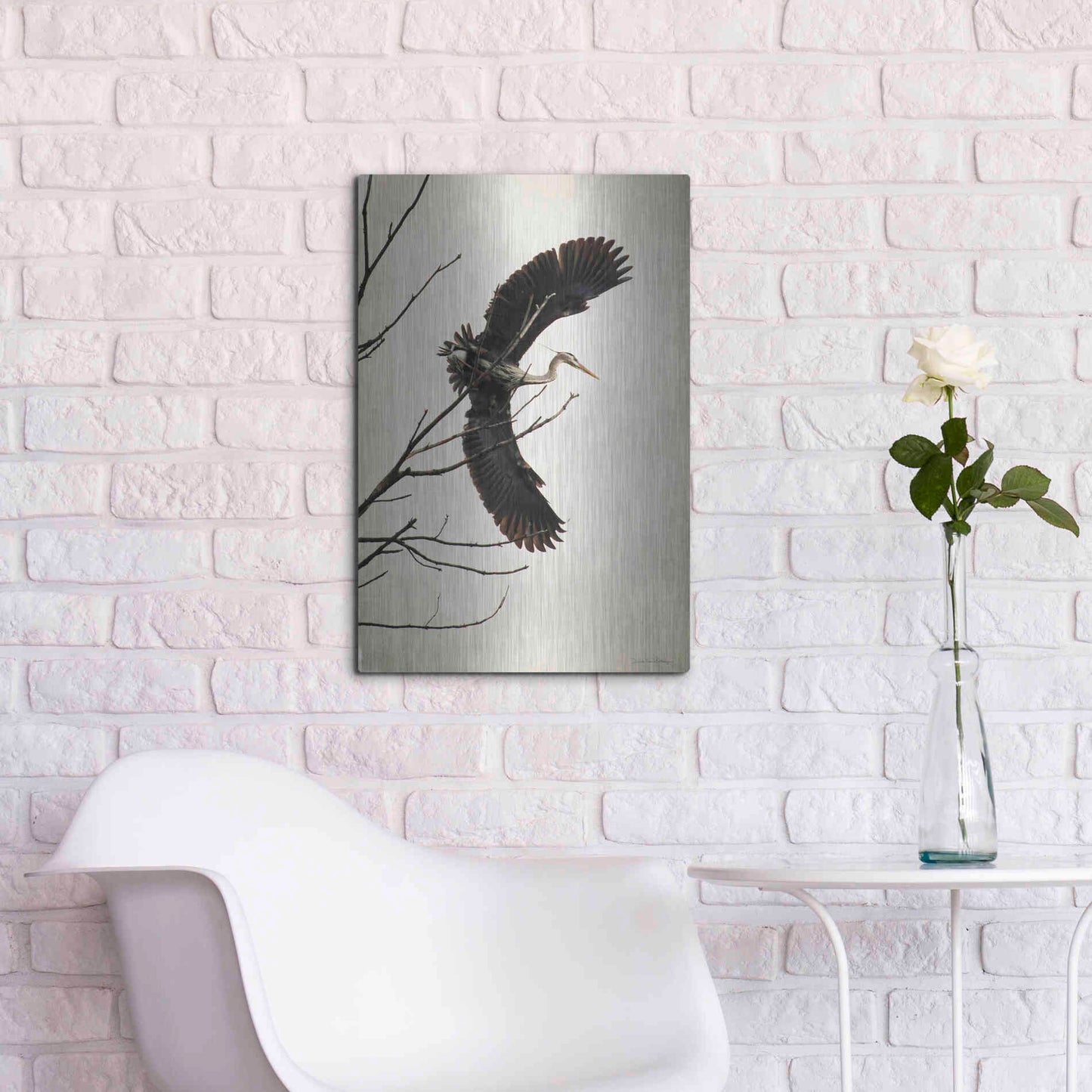 Luxe Metal Art 'Grace' by Debra Van Swearingen, Metal Wall Art,16x24