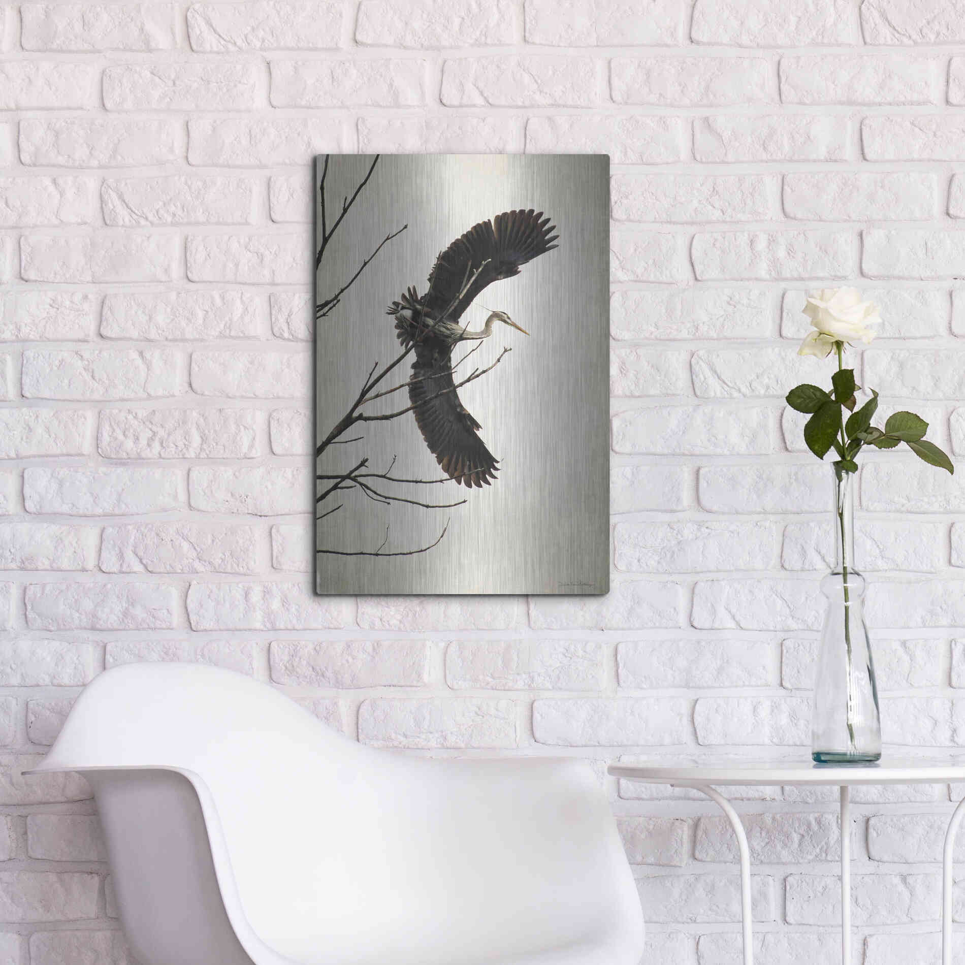 Luxe Metal Art 'Grace' by Debra Van Swearingen, Metal Wall Art,16x24