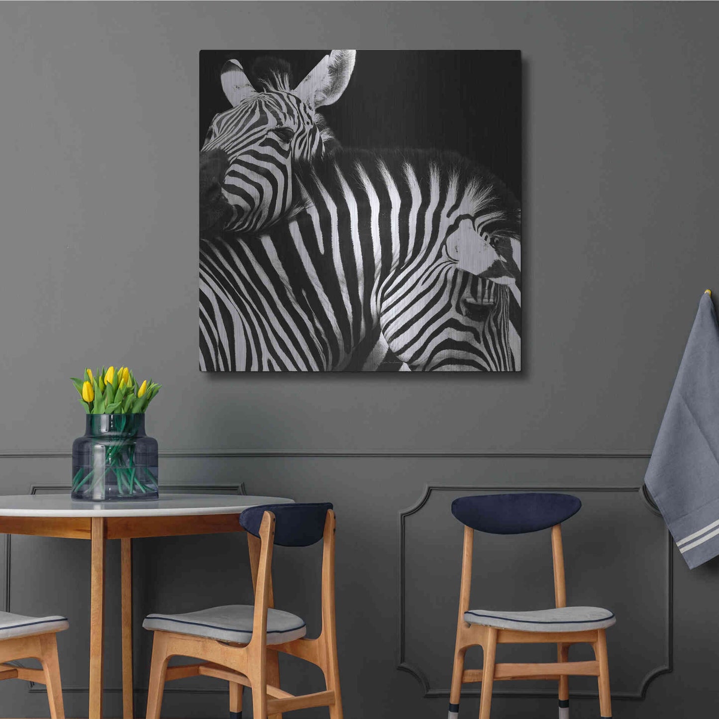 Luxe Metal Art 'Zebra VI' by Debra Van Swearingen, Metal Wall Art,36x36