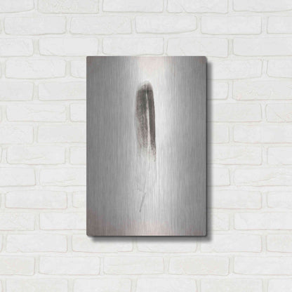 Luxe Metal Art 'Feather II B&W' by Debra Van Swearingen, Metal Wall Art,16x24