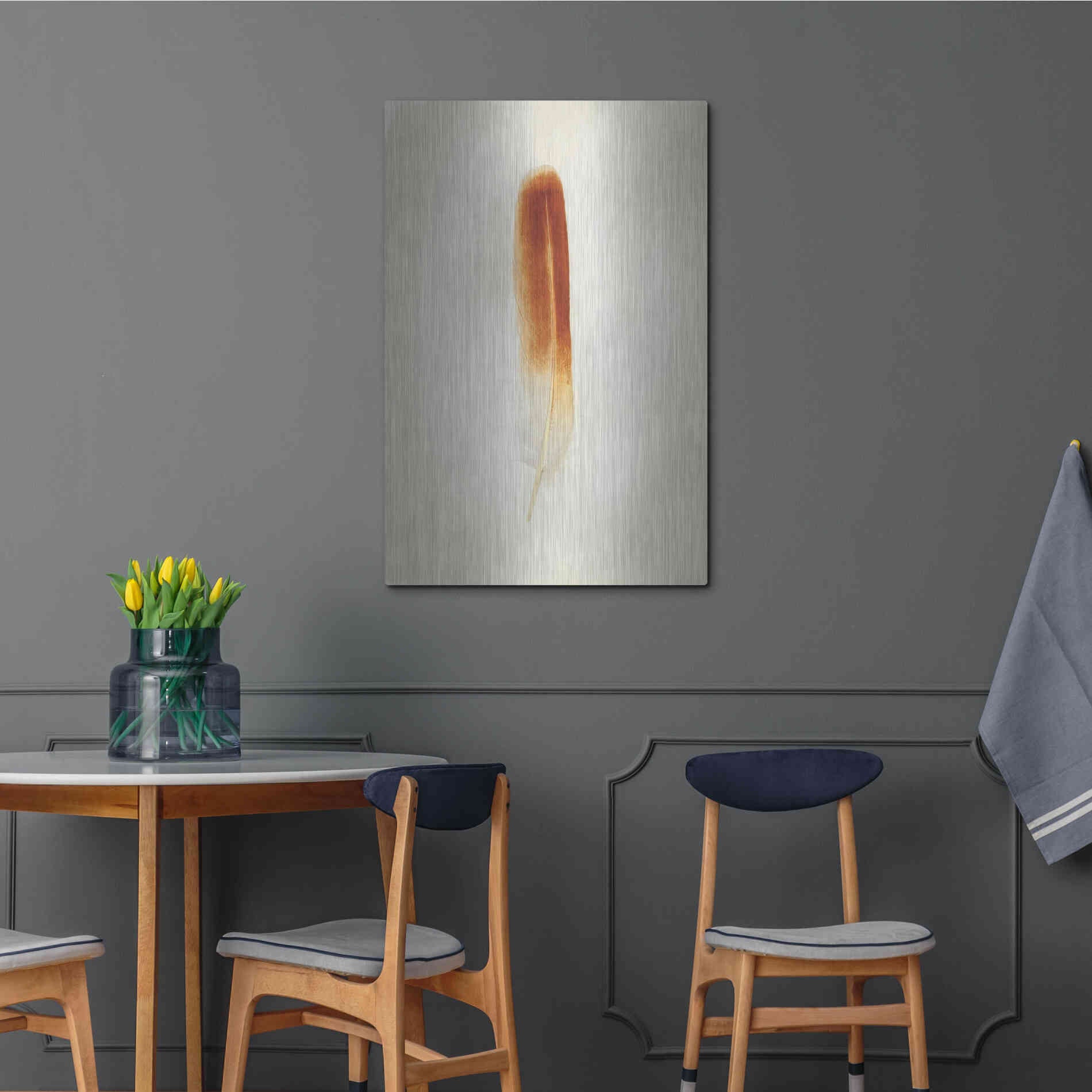 Luxe Metal Art 'Feather II' by Debra Van Swearingen, Metal Wall Art,24x36