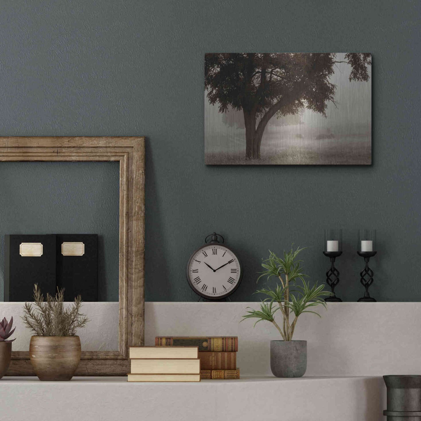 Luxe Metal Art 'Calm Mist' by Debra Van Swearingen, Metal Wall Art,16x12