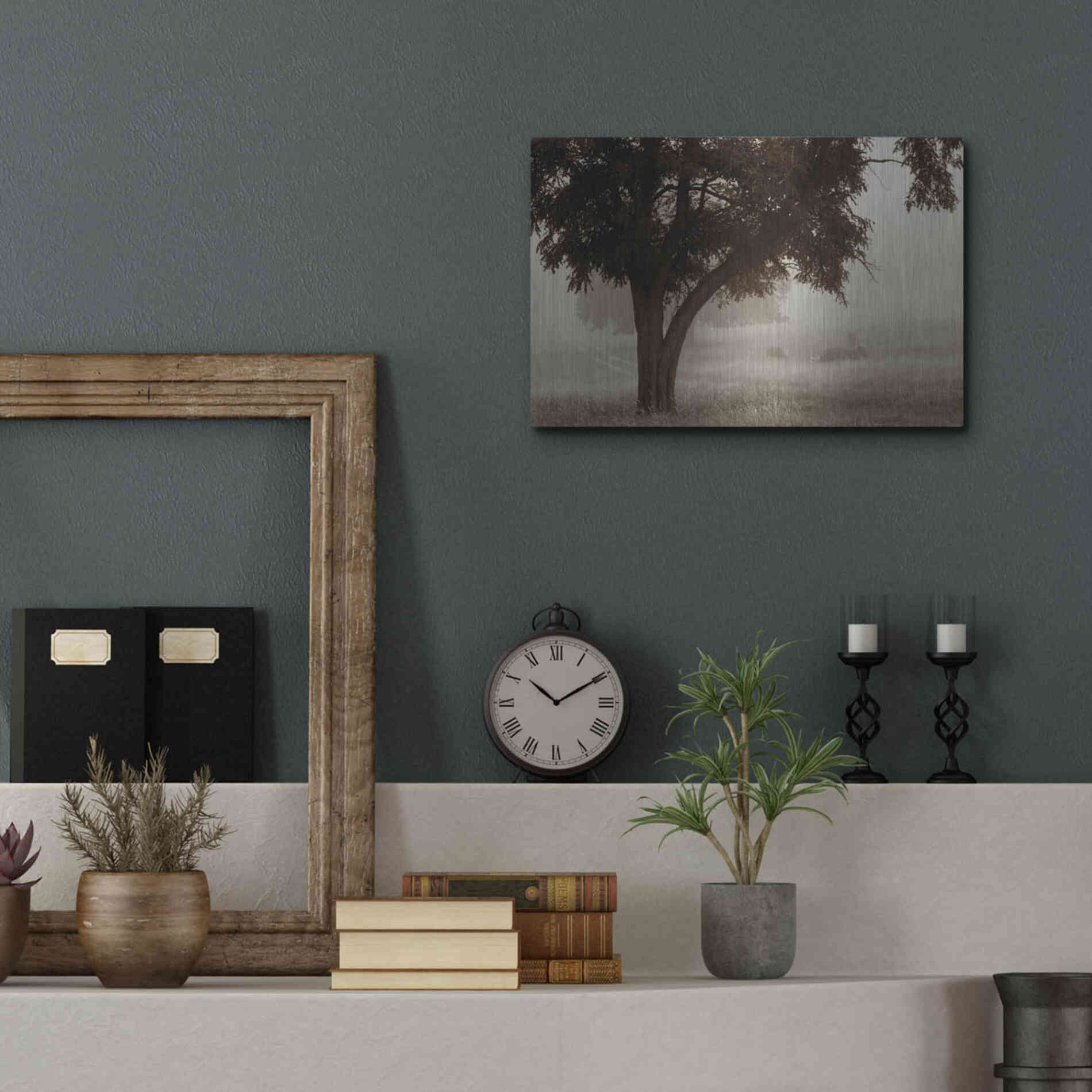 Luxe Metal Art 'Calm Mist' by Debra Van Swearingen, Metal Wall Art,16x12