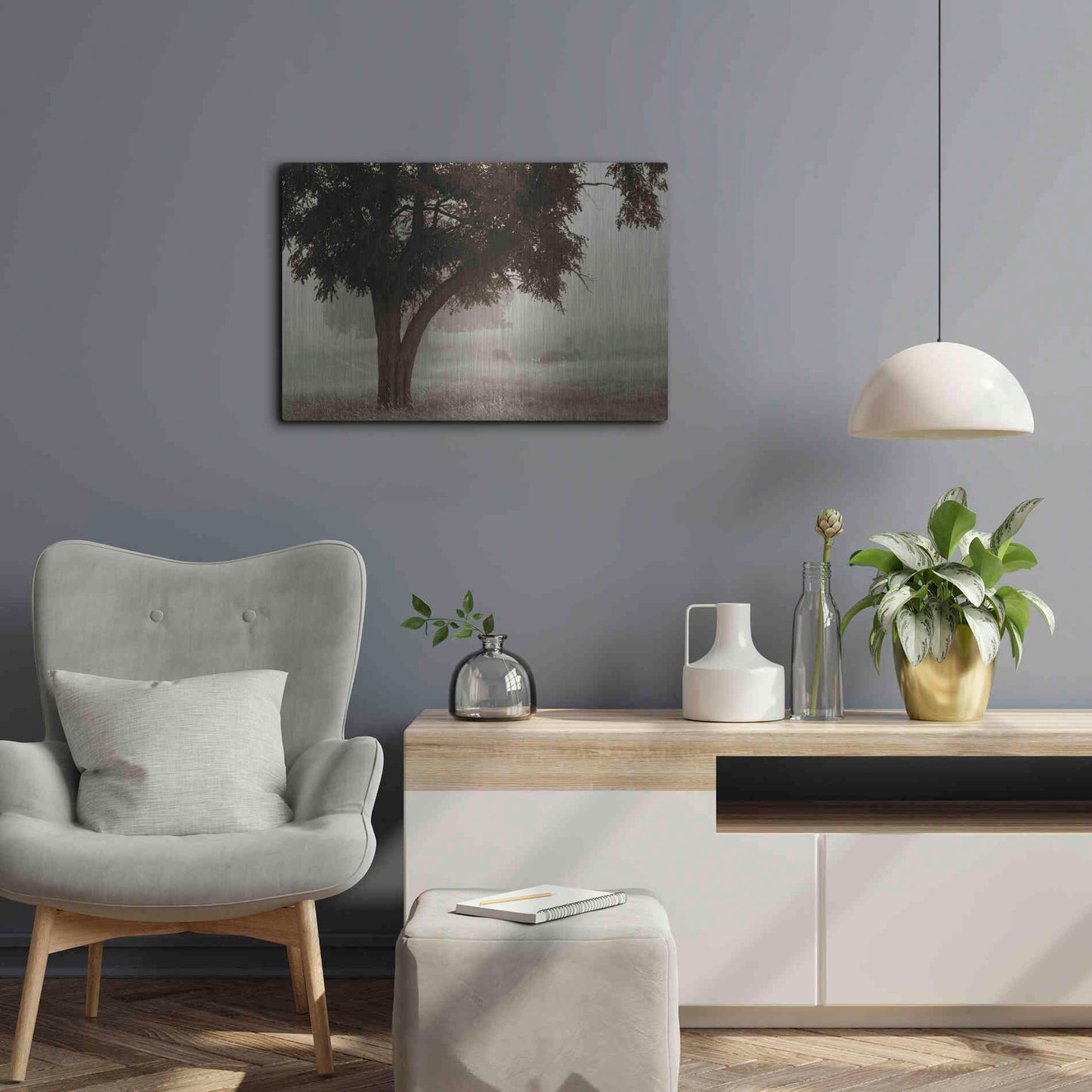 Luxe Metal Art 'Calm Mist' by Debra Van Swearingen, Metal Wall Art,24x16