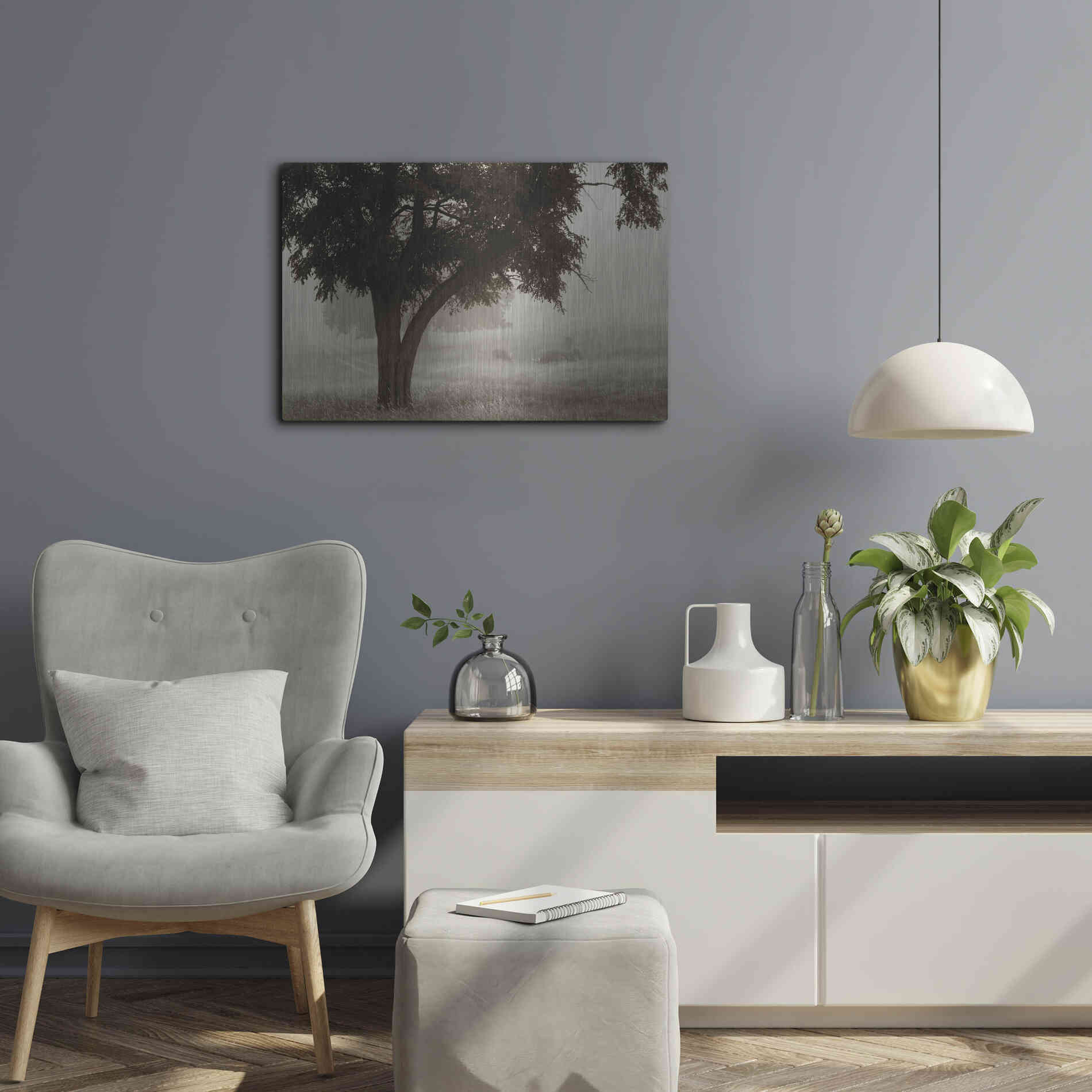 Luxe Metal Art 'Calm Mist' by Debra Van Swearingen, Metal Wall Art,24x16