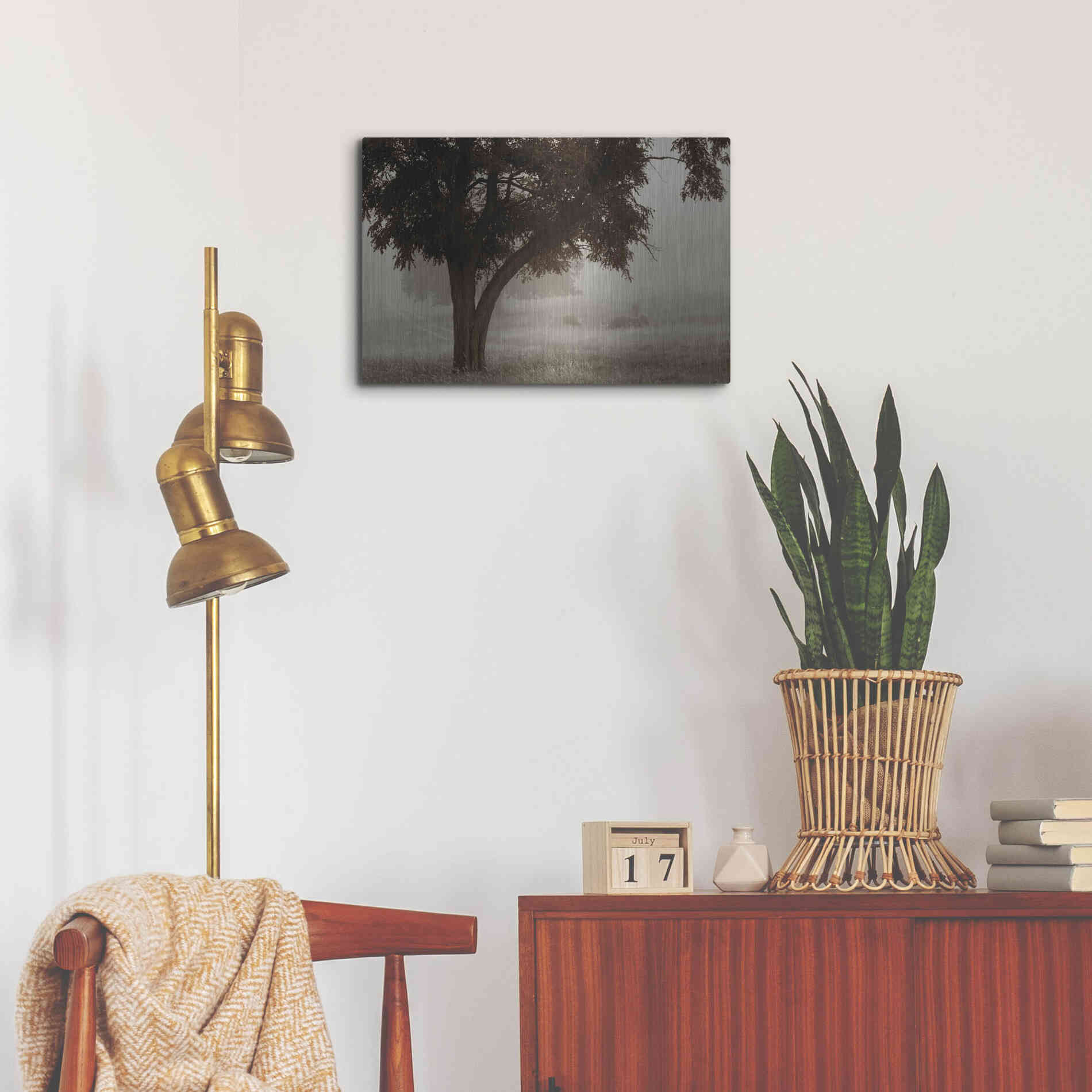 Luxe Metal Art 'Calm Mist' by Debra Van Swearingen, Metal Wall Art,24x16