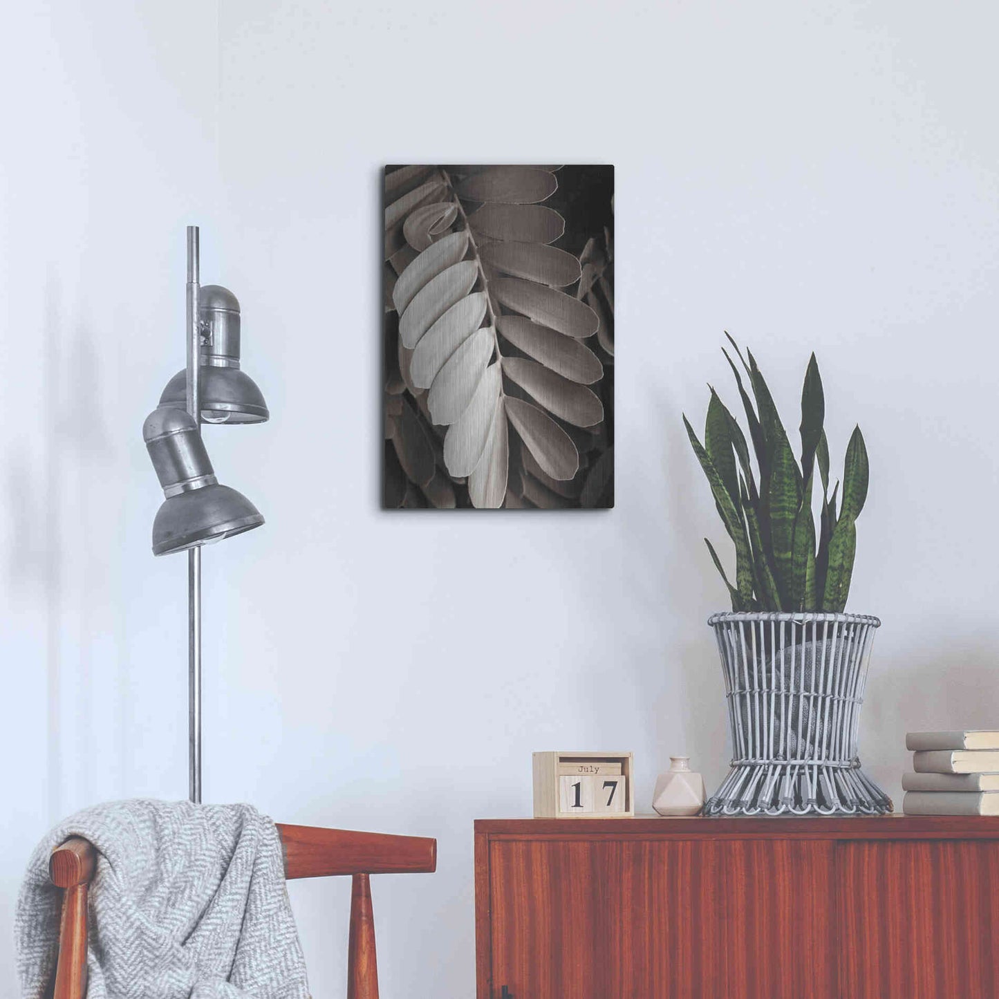 Luxe Metal Art 'Tropical Plant I' by Debra Van Swearingen, Metal Wall Art,16x24