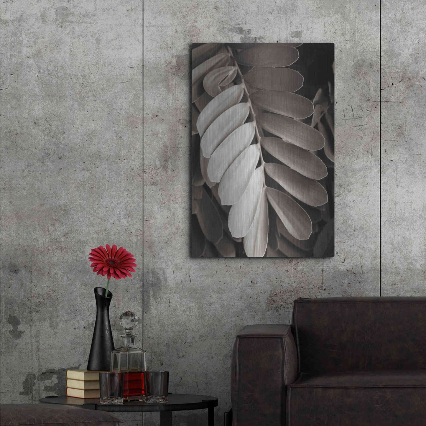 Luxe Metal Art 'Tropical Plant I' by Debra Van Swearingen, Metal Wall Art,24x36