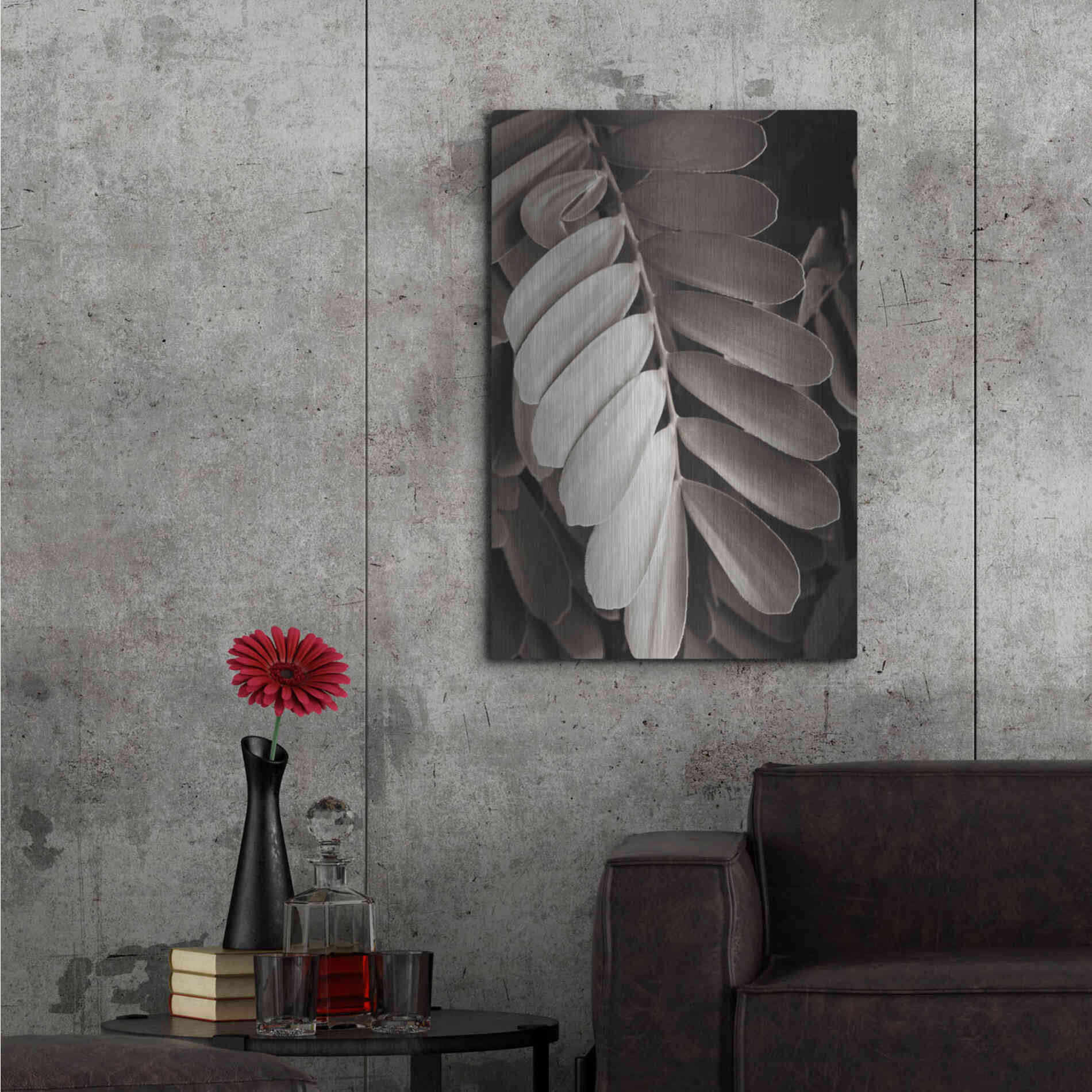 Luxe Metal Art 'Tropical Plant I' by Debra Van Swearingen, Metal Wall Art,24x36