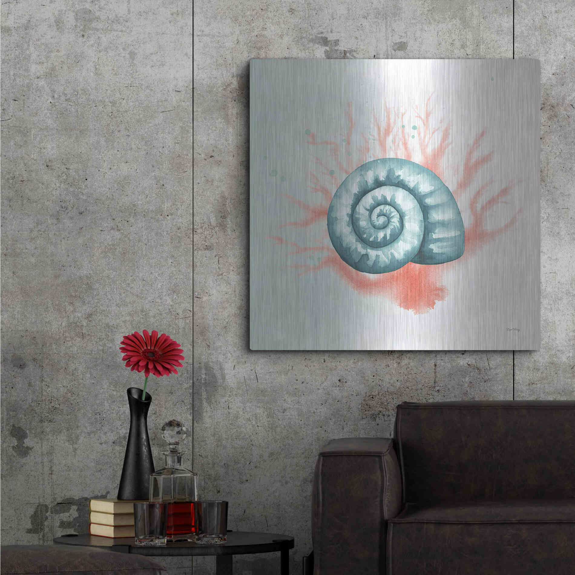 Luxe Metal Art 'Splash I' by Elyse DeNeige, Metal Wall Art,36x36