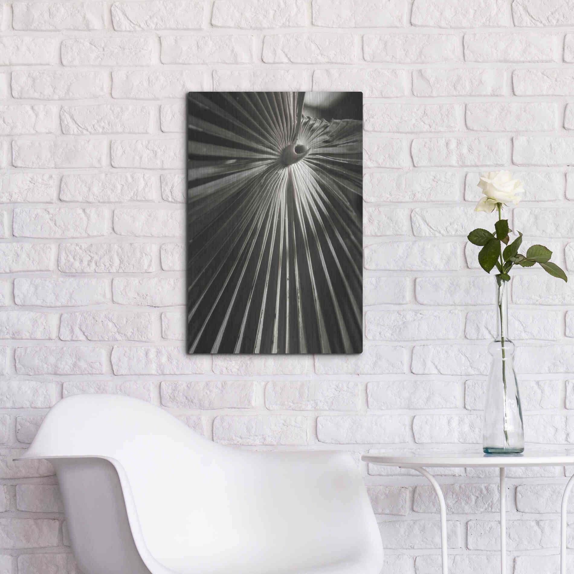 Luxe Metal Art 'Palm Frond 1' by Debra Van Swearingen, Metal Wall Art,16x24