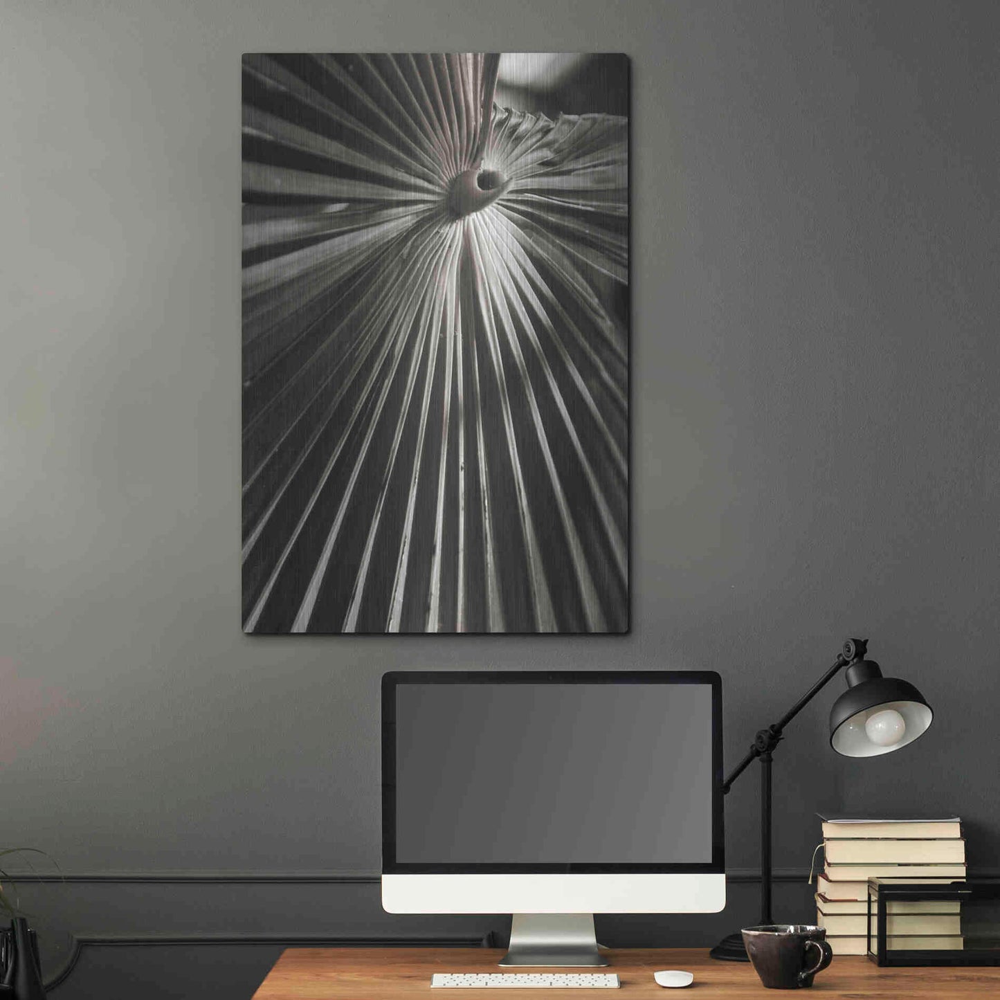 Luxe Metal Art 'Palm Frond 1' by Debra Van Swearingen, Metal Wall Art,24x36