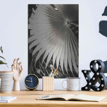 Luxe Metal Art 'Palm Frond 2' by Debra Van Swearingen, Metal Wall Art,12x16