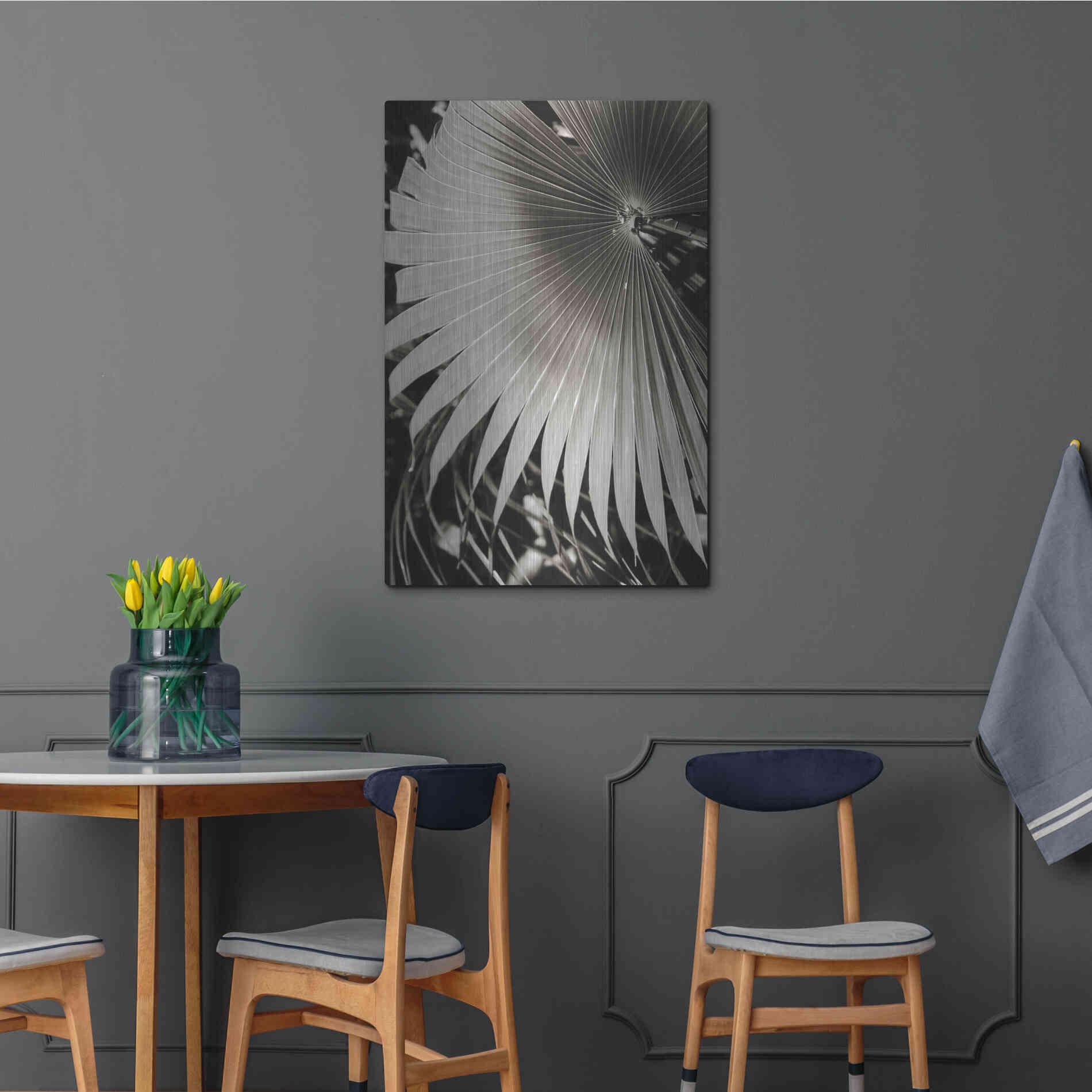 Luxe Metal Art 'Palm Frond 2' by Debra Van Swearingen, Metal Wall Art,24x36