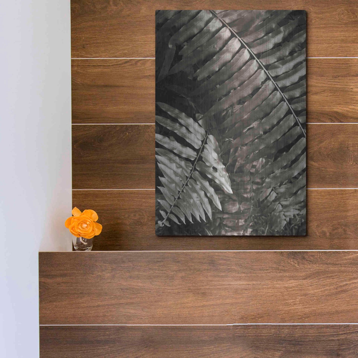 Luxe Metal Art 'Fern I' by Debra Van Swearingen, Metal Wall Art,12x16