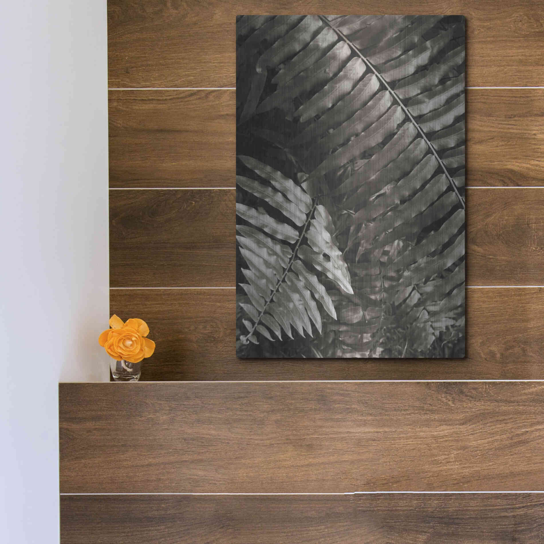 Luxe Metal Art 'Fern I' by Debra Van Swearingen, Metal Wall Art,12x16