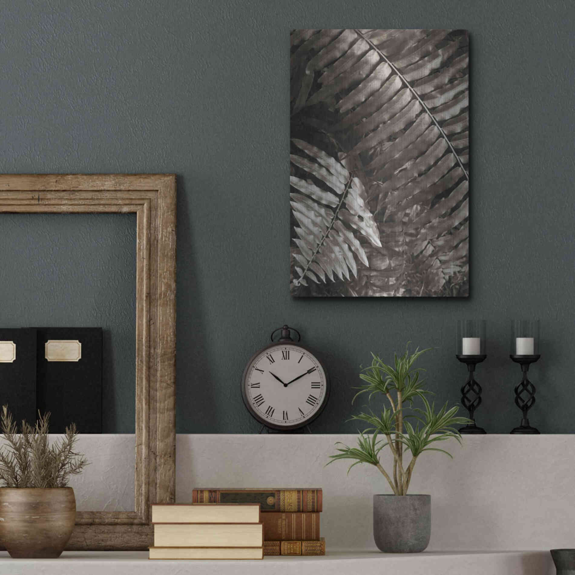 Luxe Metal Art 'Fern I' by Debra Van Swearingen, Metal Wall Art,12x16