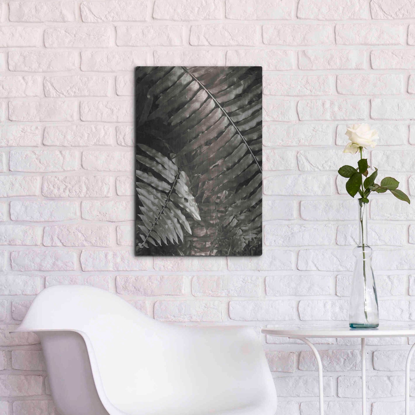 Luxe Metal Art 'Fern I' by Debra Van Swearingen, Metal Wall Art,16x24