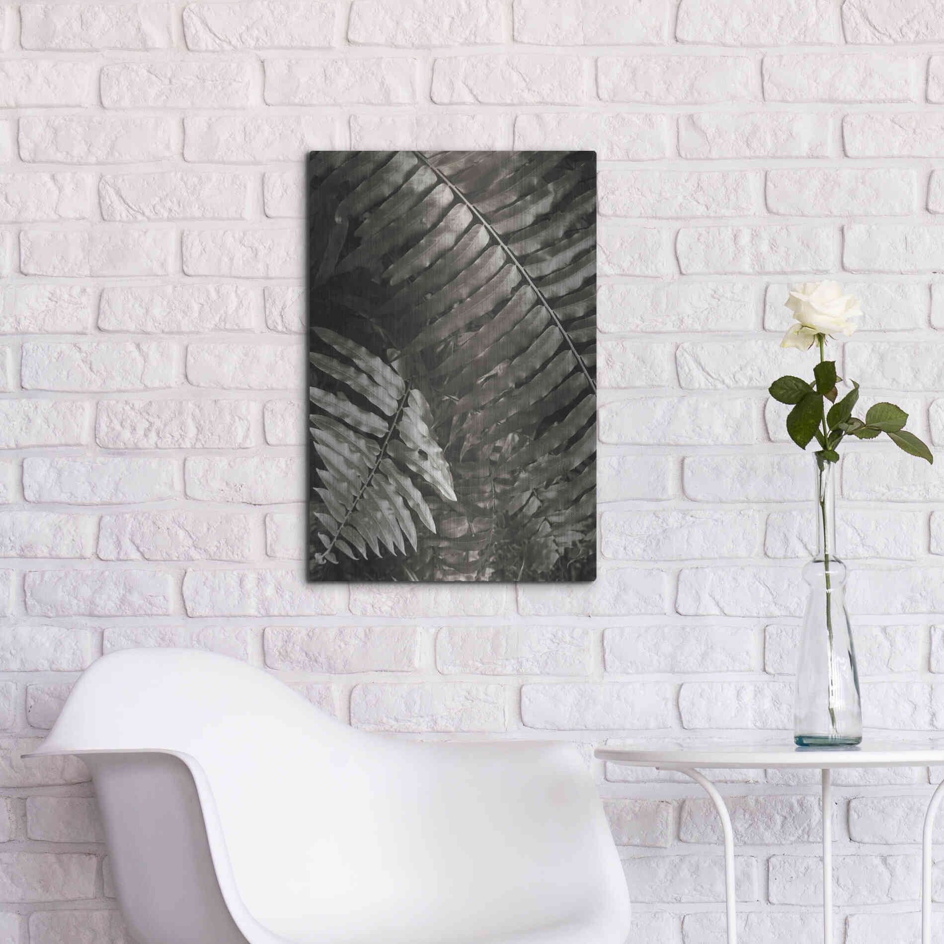 Luxe Metal Art 'Fern I' by Debra Van Swearingen, Metal Wall Art,16x24