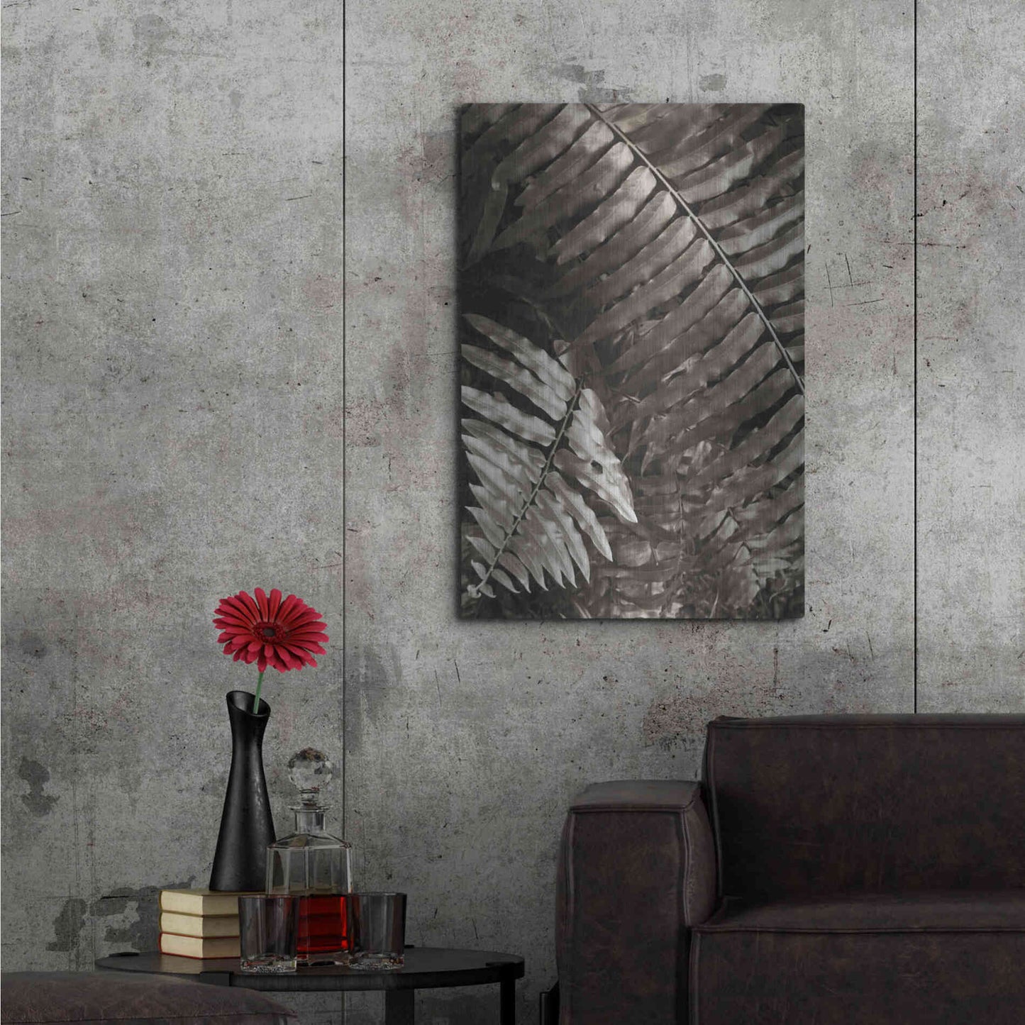 Luxe Metal Art 'Fern I' by Debra Van Swearingen, Metal Wall Art,24x36