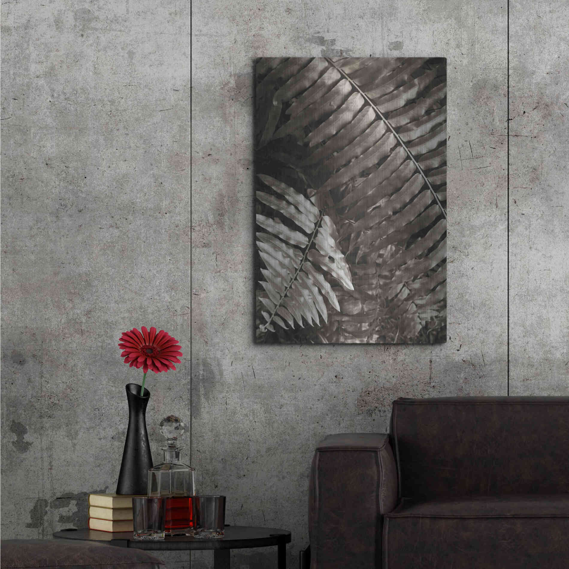 Luxe Metal Art 'Fern I' by Debra Van Swearingen, Metal Wall Art,24x36