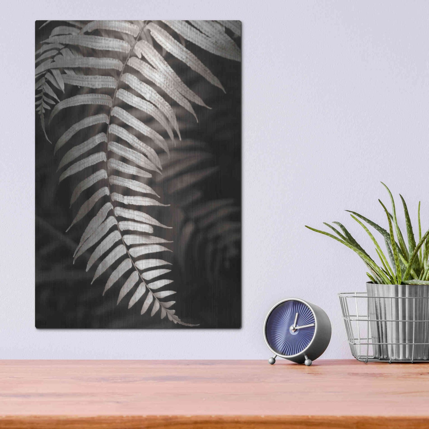 Luxe Metal Art 'Fern II' by Debra Van Swearingen, Metal Wall Art,12x16