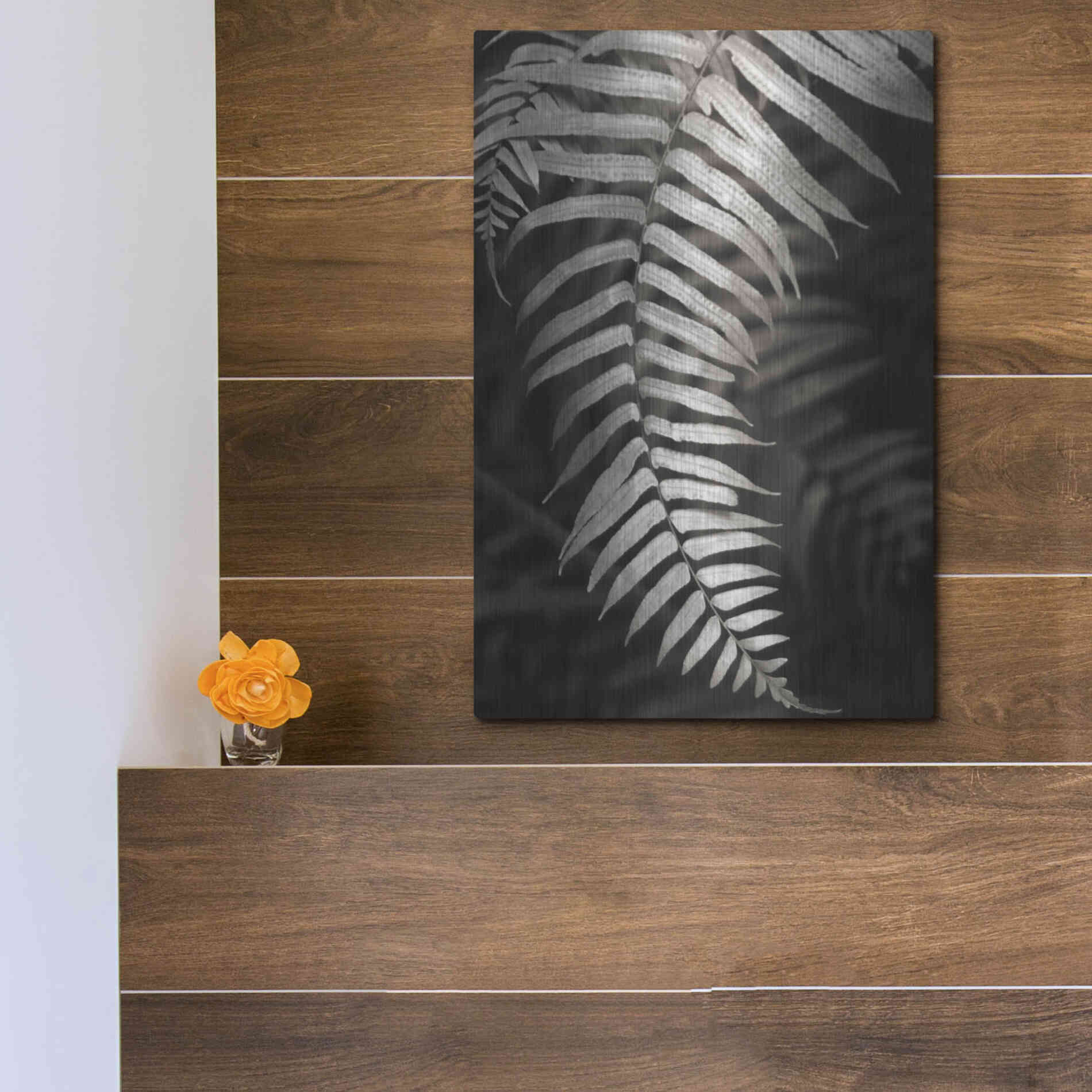 Luxe Metal Art 'Fern II' by Debra Van Swearingen, Metal Wall Art,12x16