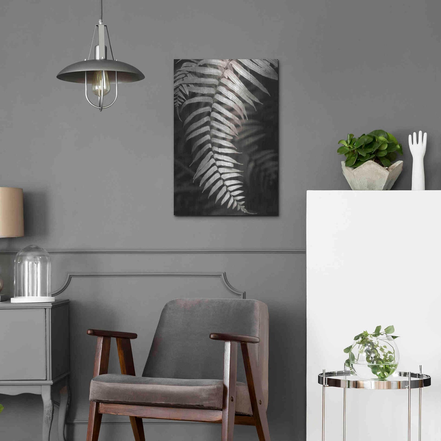 Luxe Metal Art 'Fern II' by Debra Van Swearingen, Metal Wall Art,16x24