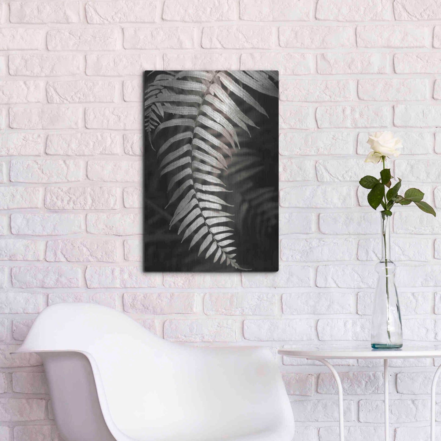 Luxe Metal Art 'Fern II' by Debra Van Swearingen, Metal Wall Art,16x24