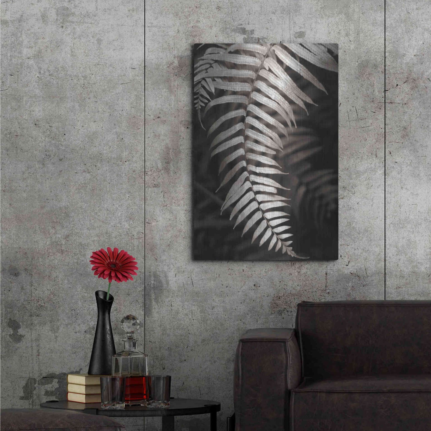 Luxe Metal Art 'Fern II' by Debra Van Swearingen, Metal Wall Art,24x36