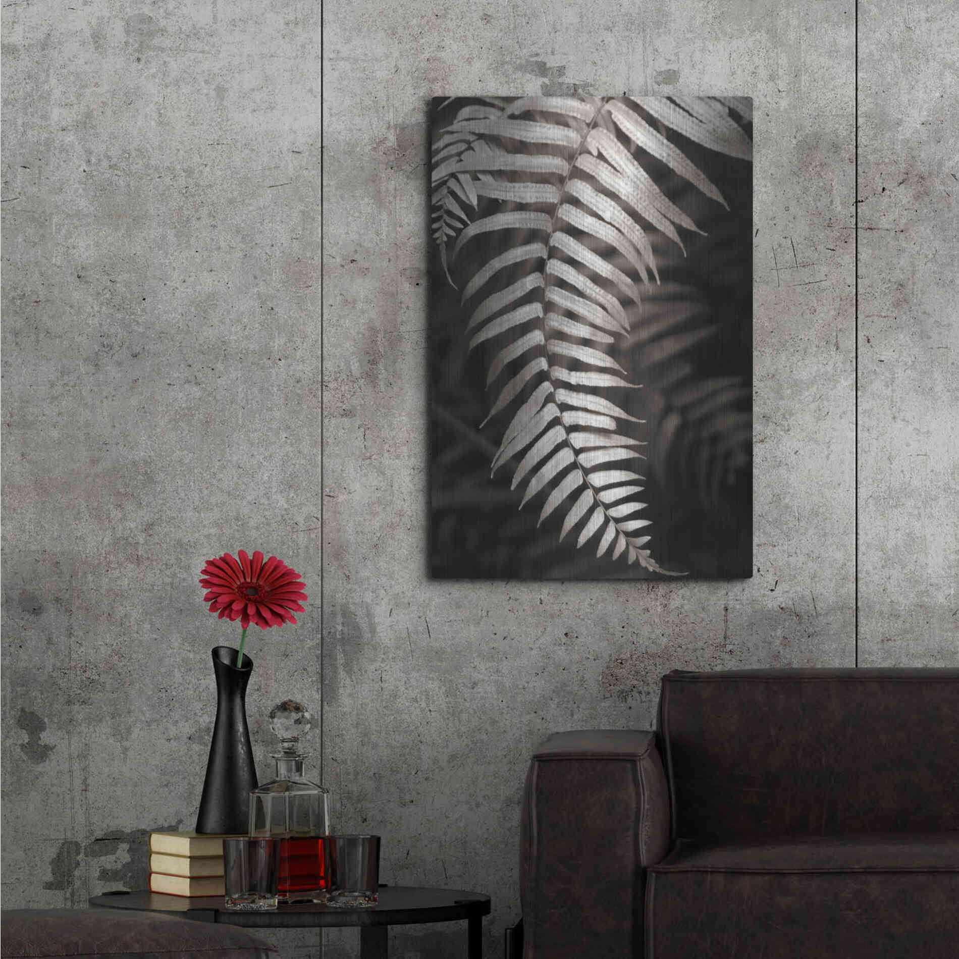 Luxe Metal Art 'Fern II' by Debra Van Swearingen, Metal Wall Art,24x36