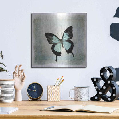 Luxe Metal Art 'Floating Butterfly III' by Debra Van Swearingen, Metal Wall Art,12x12