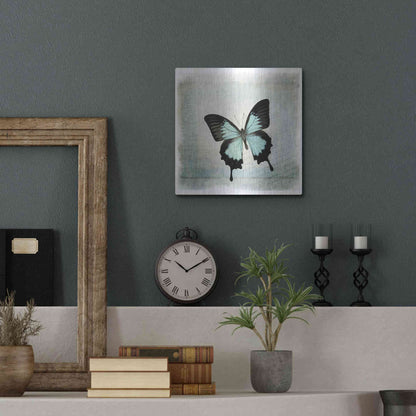 Luxe Metal Art 'Floating Butterfly III' by Debra Van Swearingen, Metal Wall Art,12x12