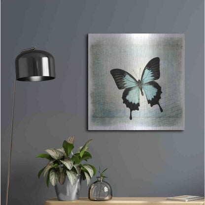 Luxe Metal Art 'Floating Butterfly III' by Debra Van Swearingen, Metal Wall Art,24x24