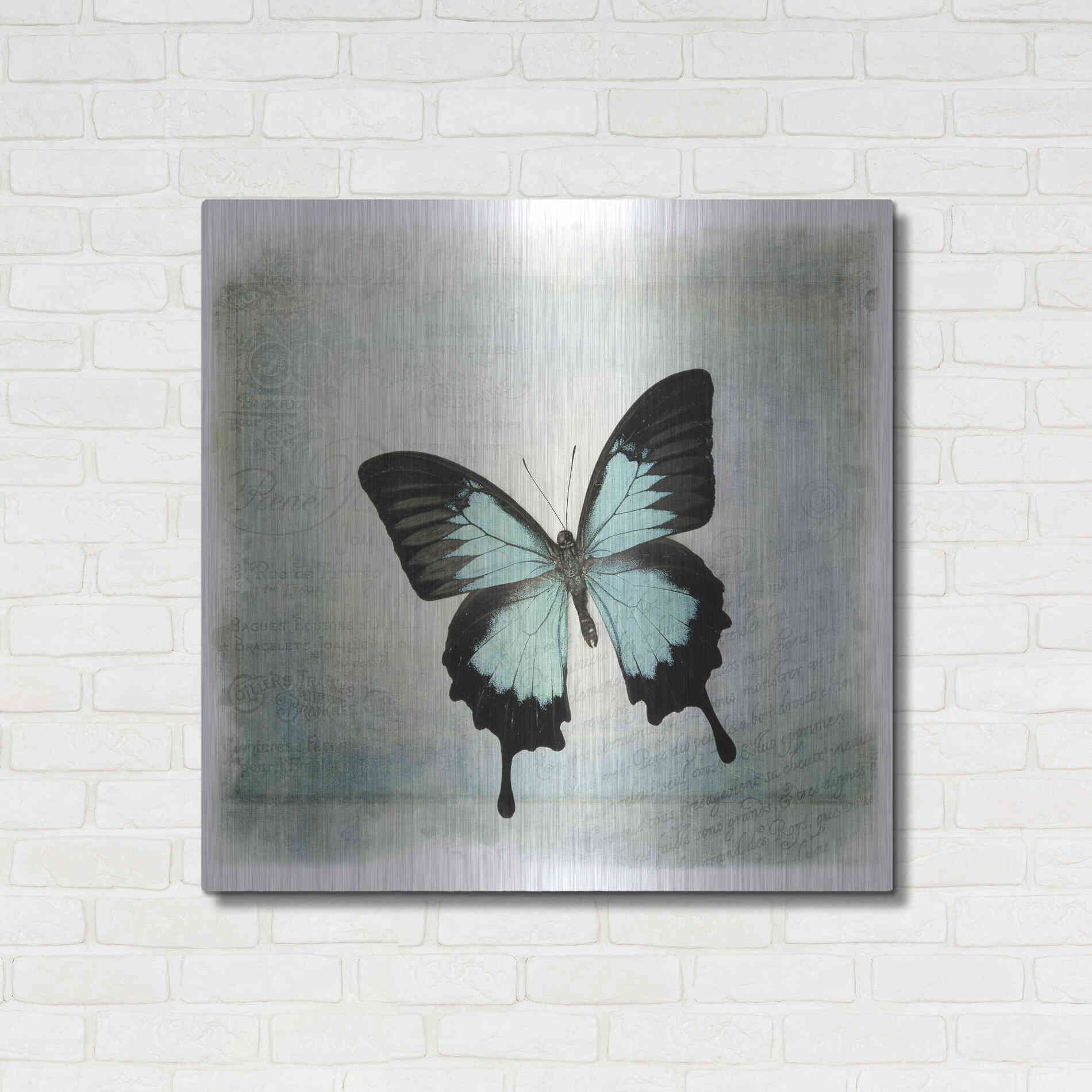 Luxe Metal Art 'Floating Butterfly III' by Debra Van Swearingen, Metal Wall Art,36x36