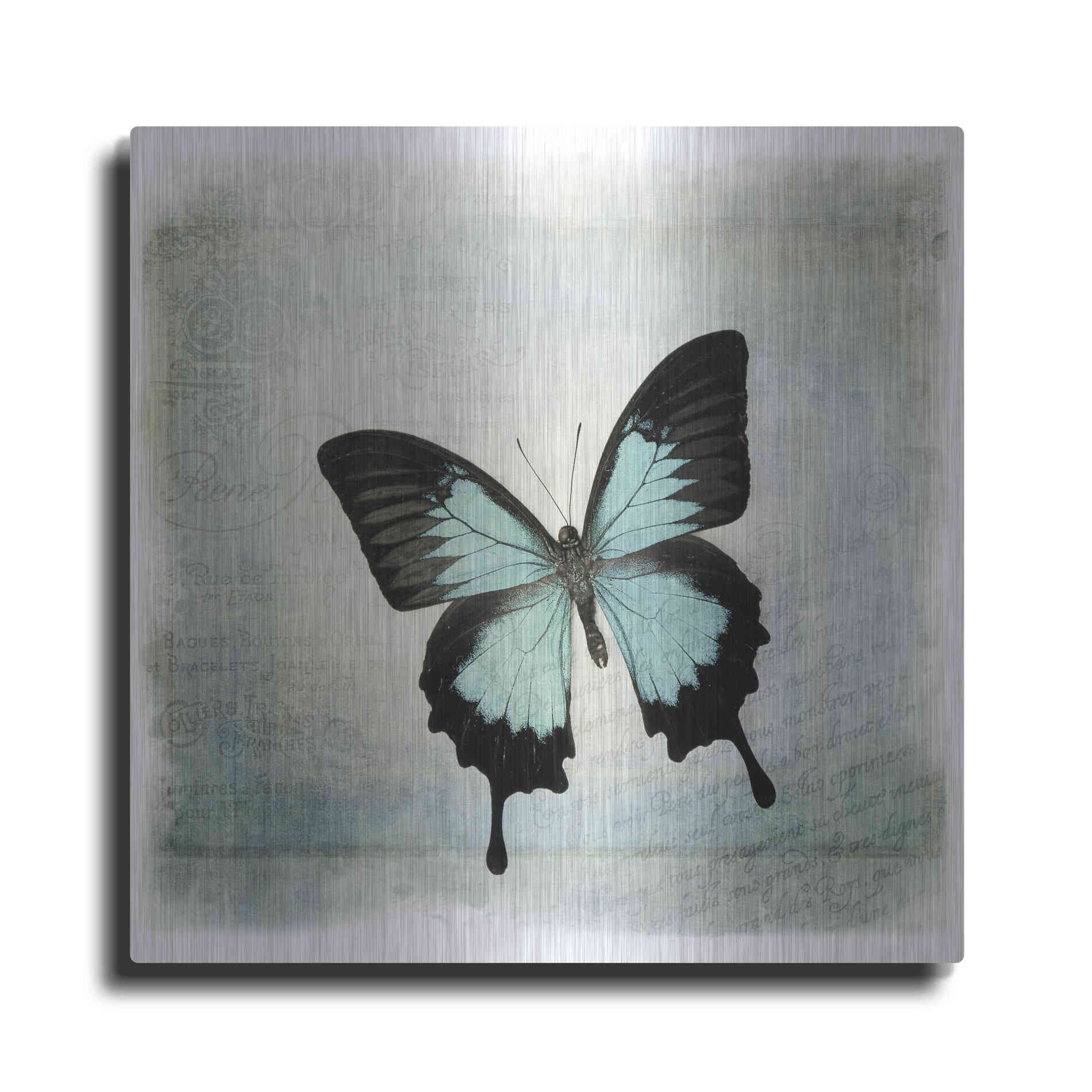 Luxe Metal Art 'Floating Butterfly III' by Debra Van Swearingen, Metal Wall Art